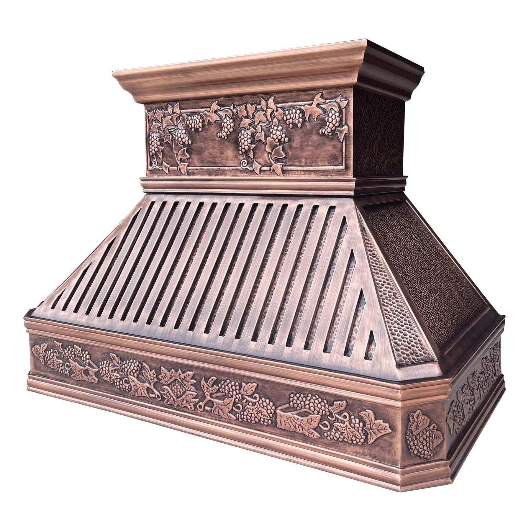 Fobest Custom Copper Range Hood with Grapes Pattern FCP-62-Copper Range Hood-Fobest