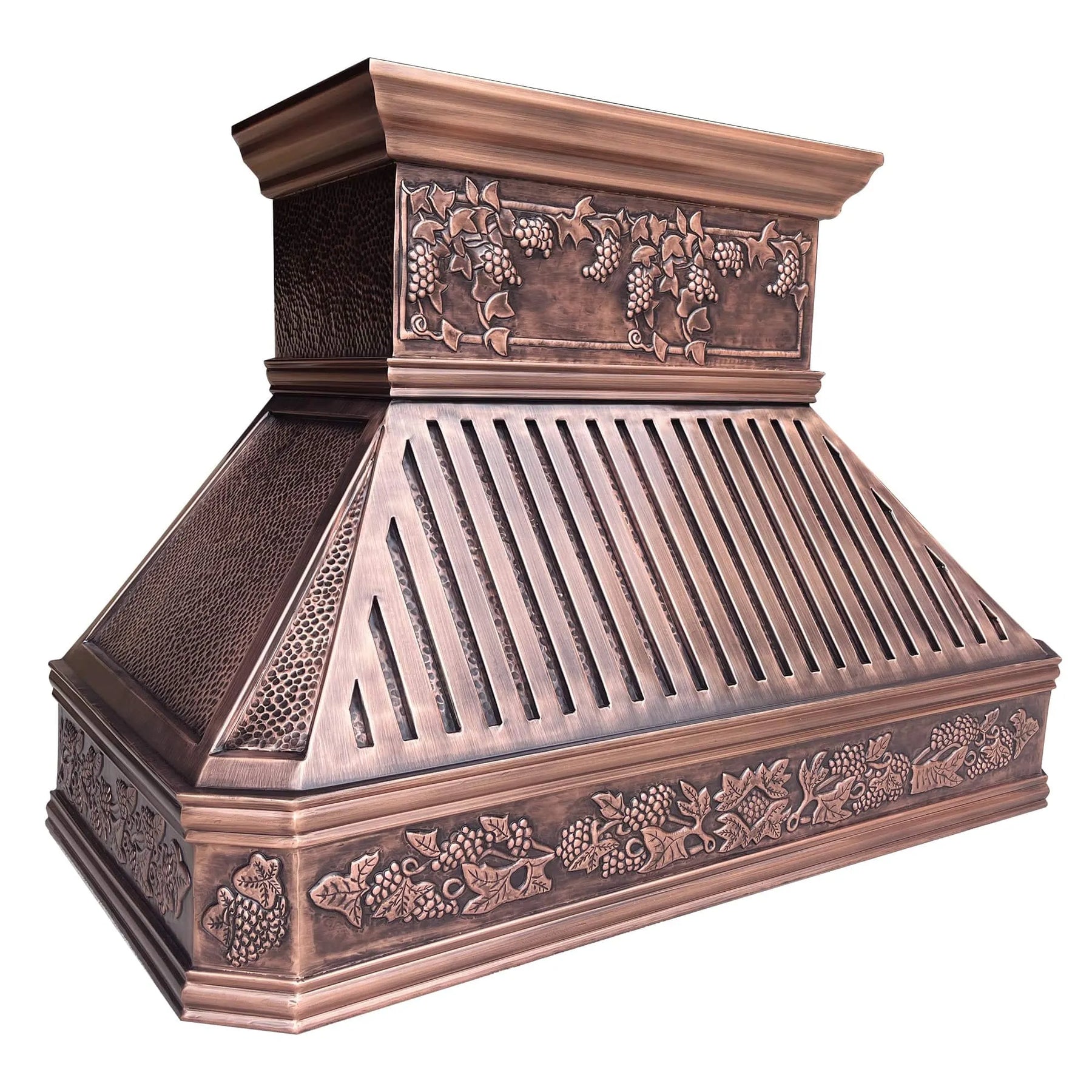Fobest Custom Copper Range Hood with Grapes Pattern FCP-62-Copper Range Hood-Fobest