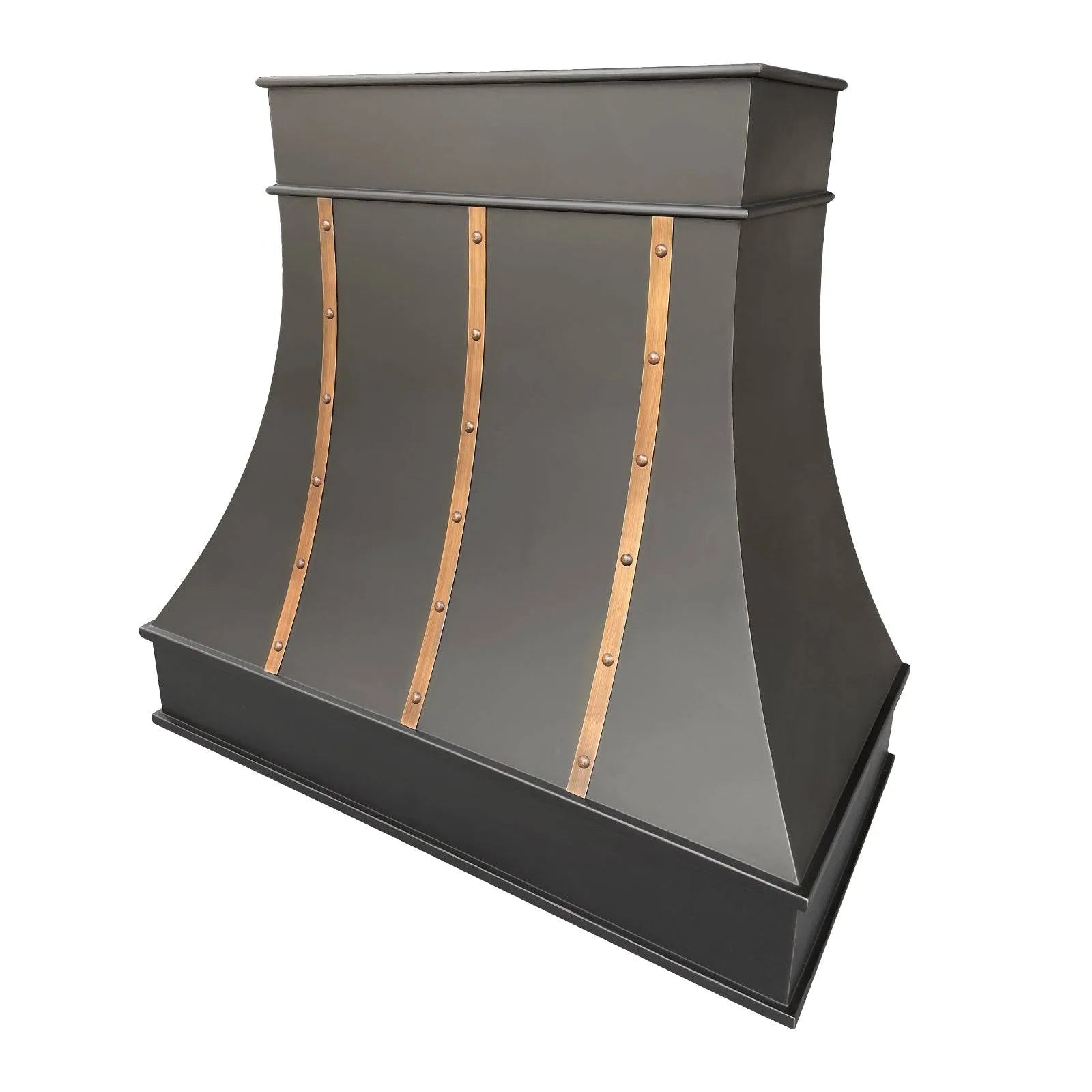 Fobest Custom Copper Stove Hood with Copper Straps FCP-80-Copper Range Hood-Fobest