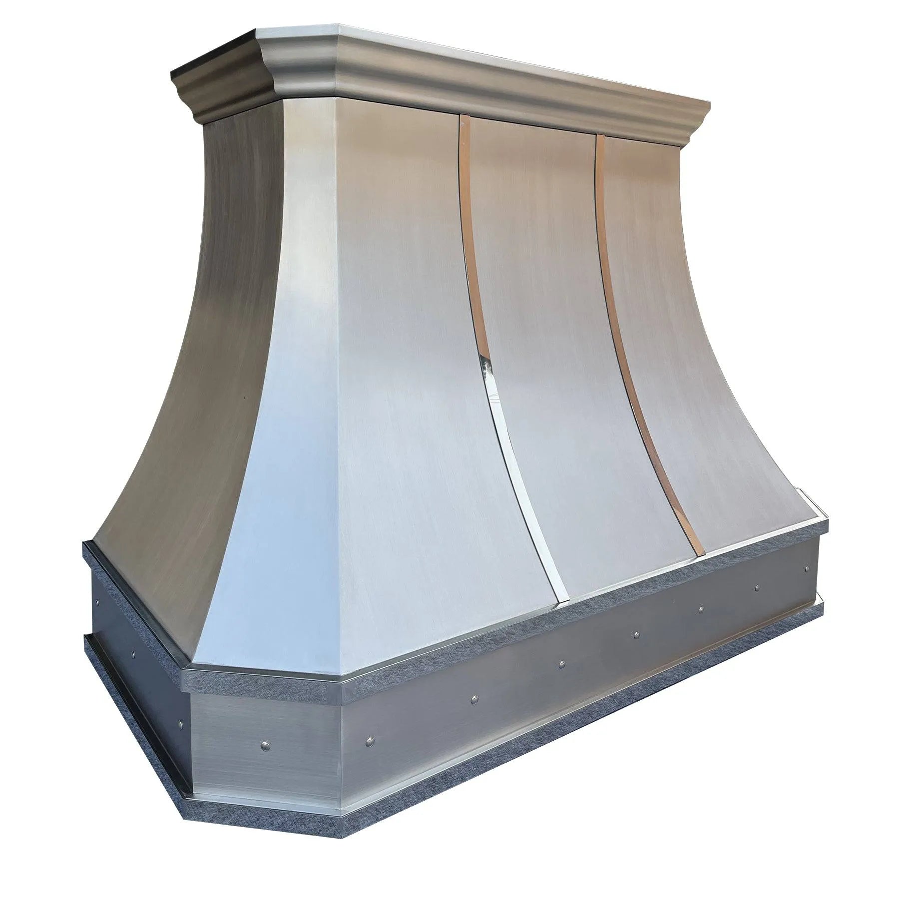 Fobest Custom Curved Stainless Steel Kitchen Hood with Cornered Crown FSS-111-Stainless Steel Range Hood-Fobest