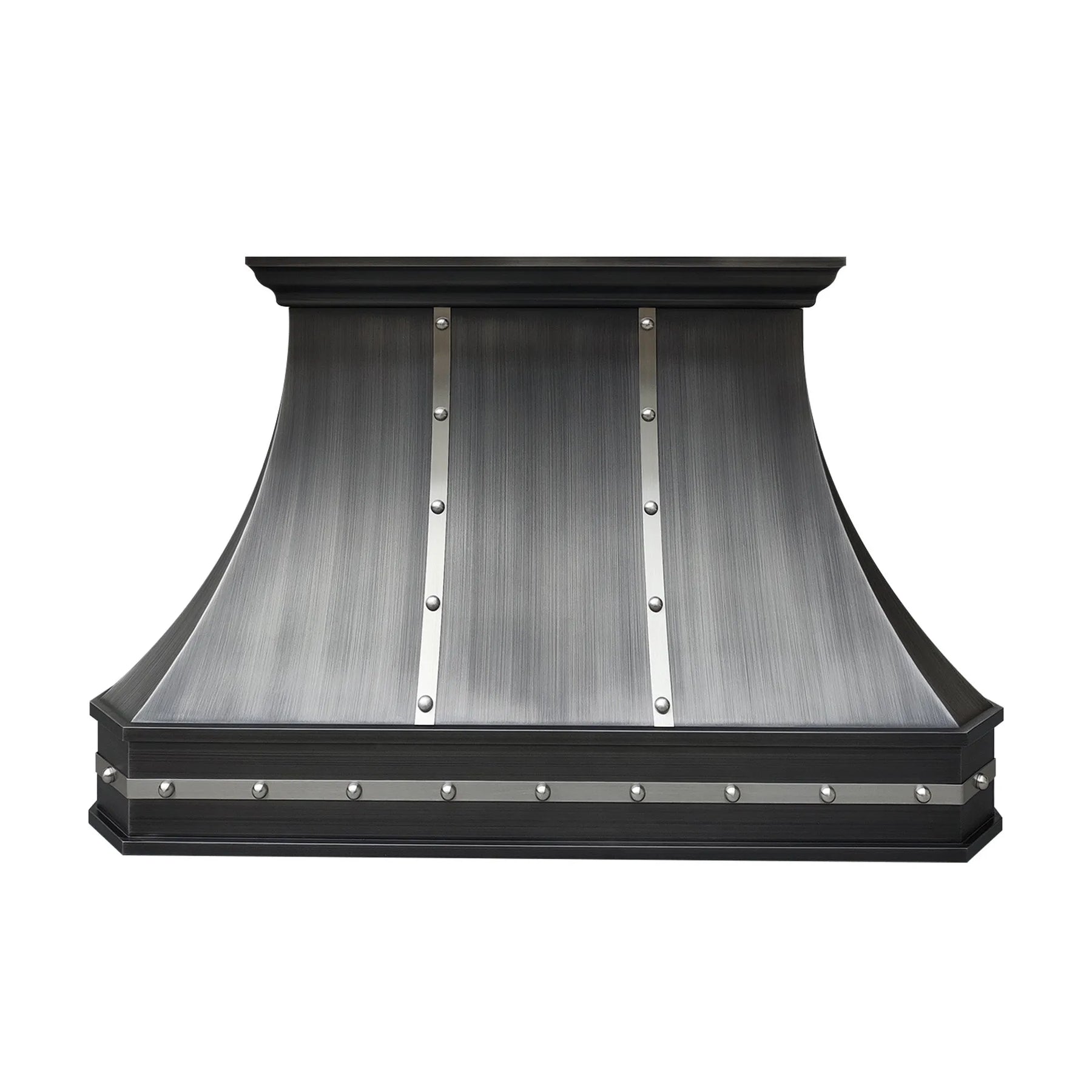 Fobest Custom Grey Range Hood with Brushed Steel Accents FSS-384-Stainless Steel Range Hood-Fobest