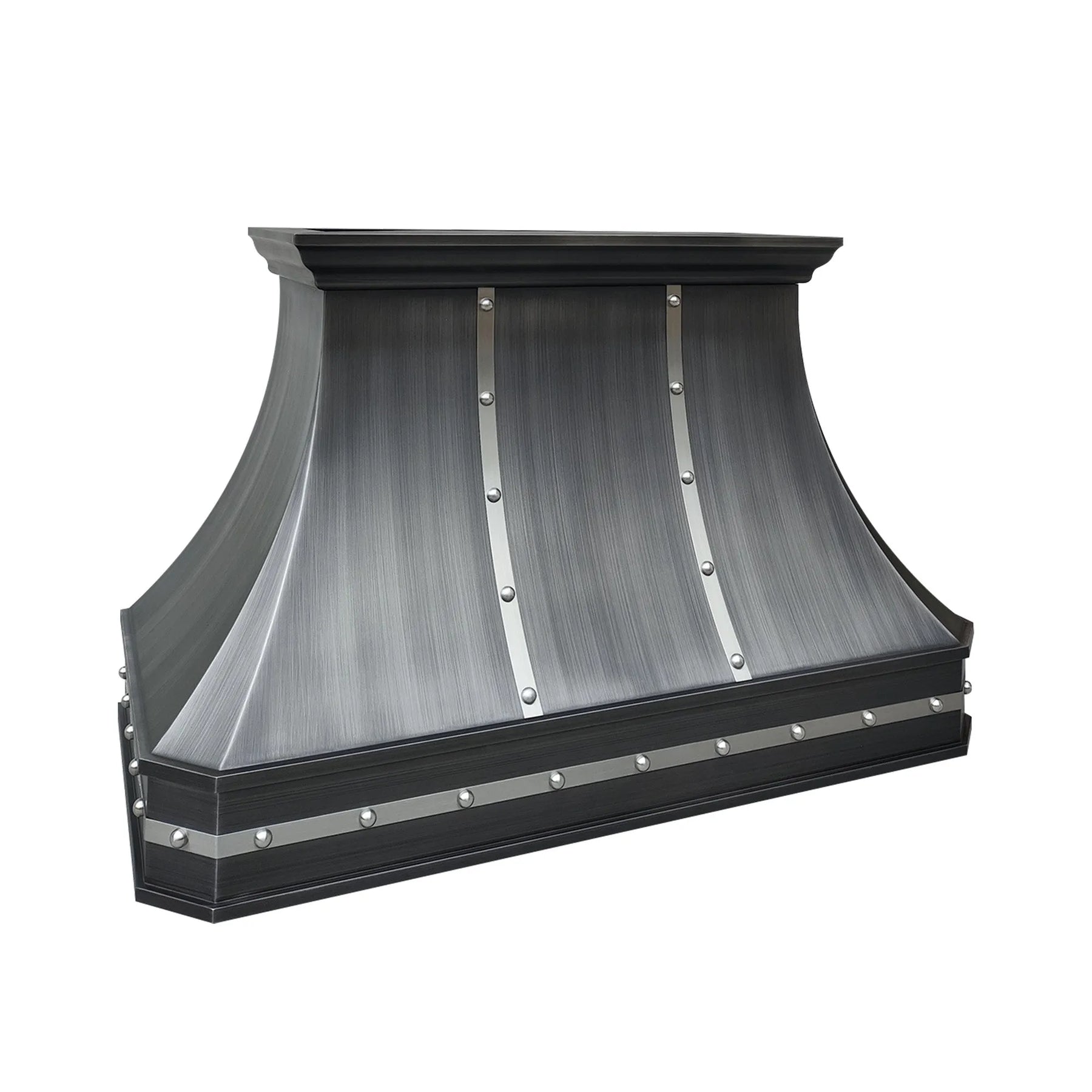 Fobest Custom Grey Range Hood with Brushed Steel Accents FSS-384-Stainless Steel Range Hood-Fobest