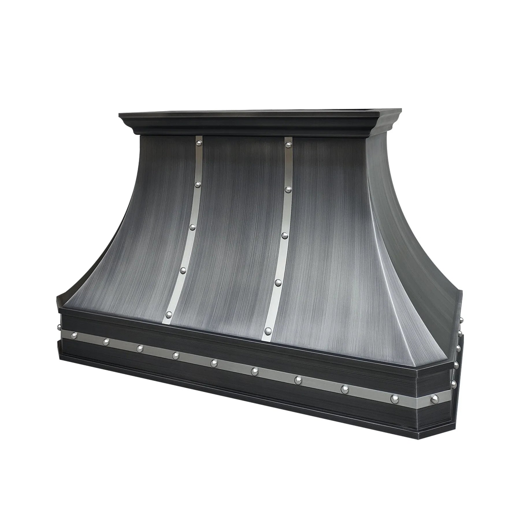 Fobest Custom Grey Range Hood with Brushed Steel Accents FSS-384-Stainless Steel Range Hood-Fobest