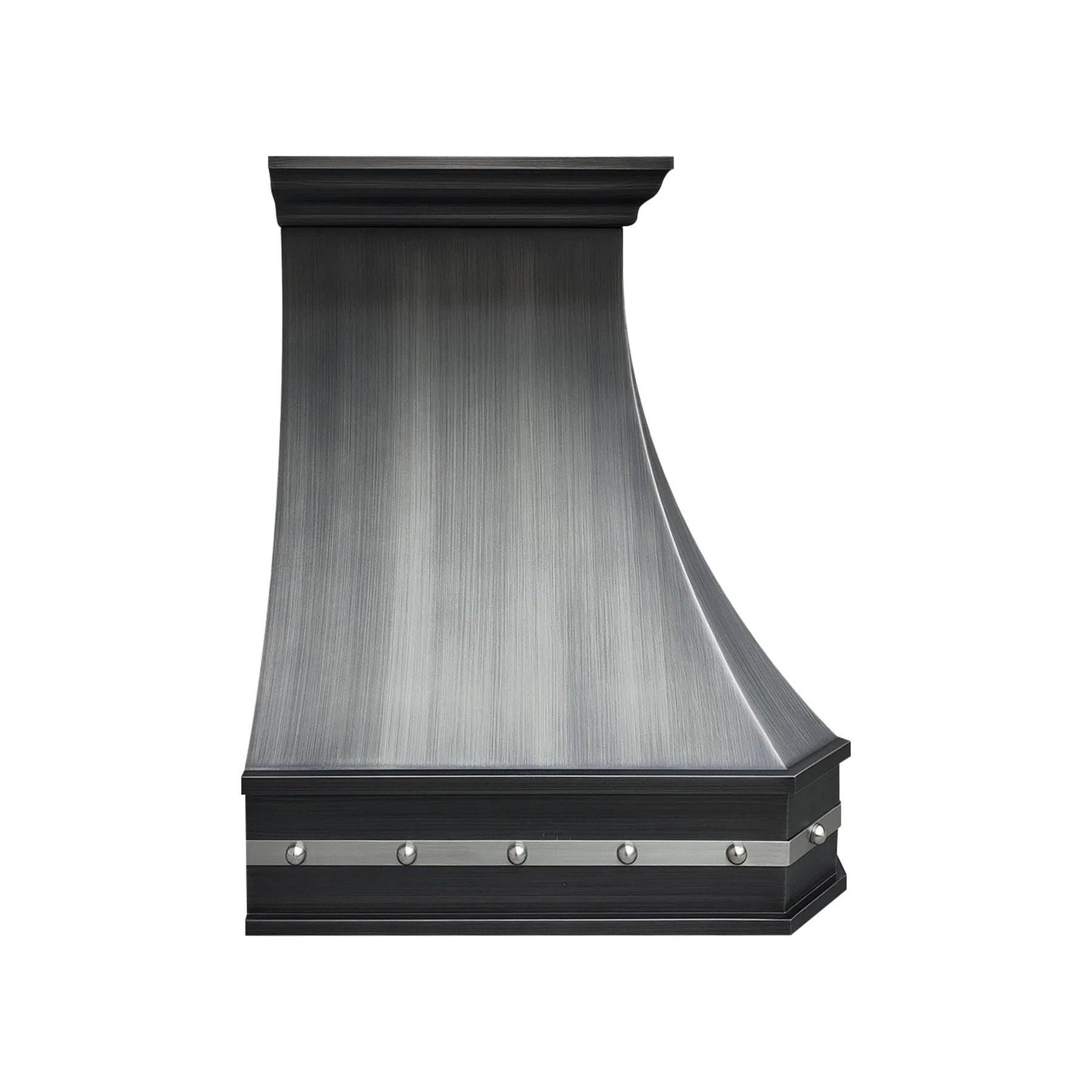 Fobest Custom Grey Range Hood with Brushed Steel Accents FSS-384-Stainless Steel Range Hood-Fobest
