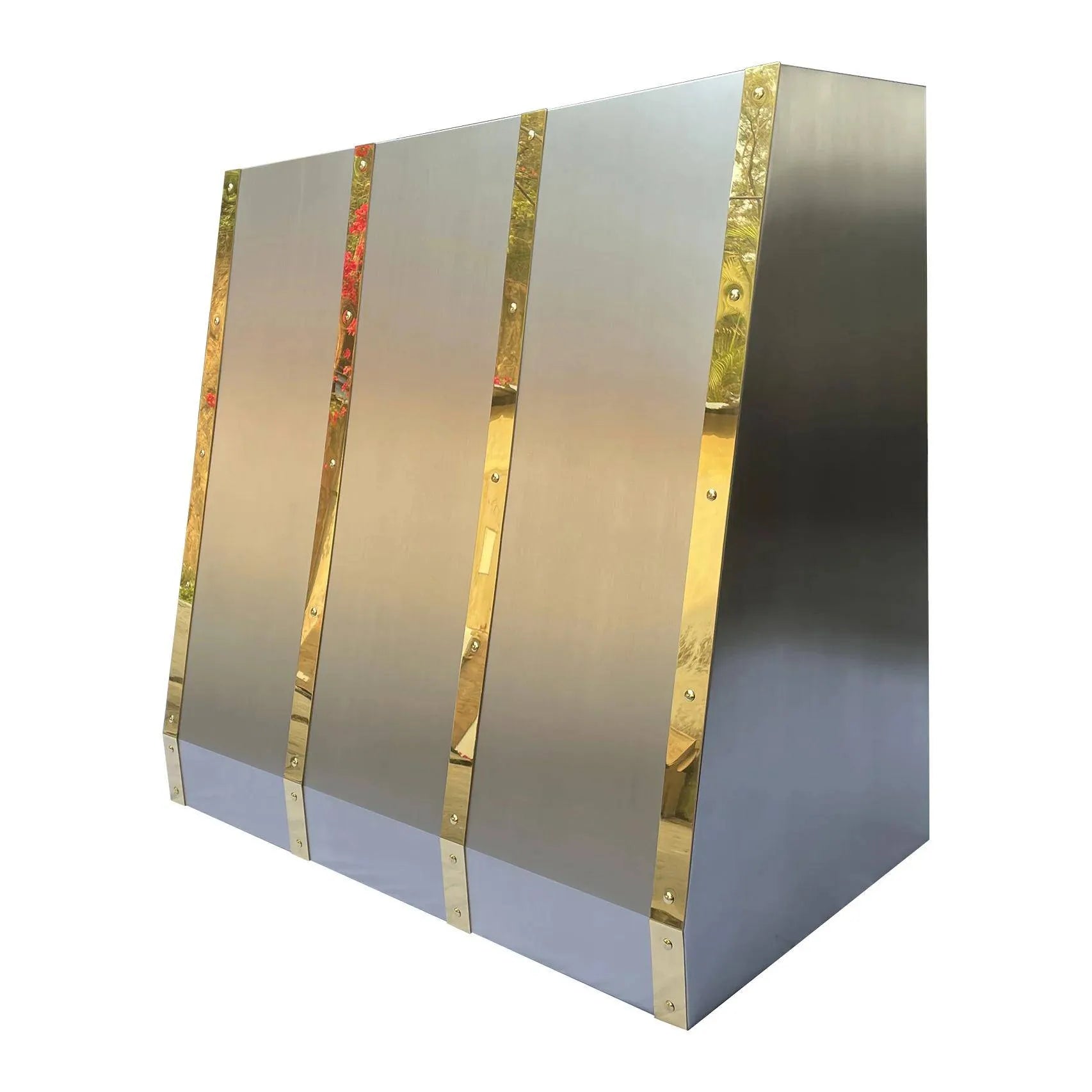 Fobest Custom Kitchen Hood Stainless Steel with Mirror Straps and rivets FSS-104-Stainless Steel Range Hood-Fobest