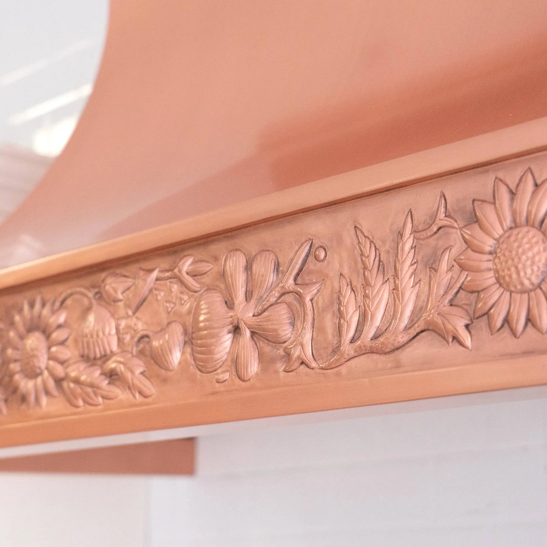 Fobest Custom Kitchen Hood with Sunflower Apron Design FCP-106-Copper Range Hood-Fobest