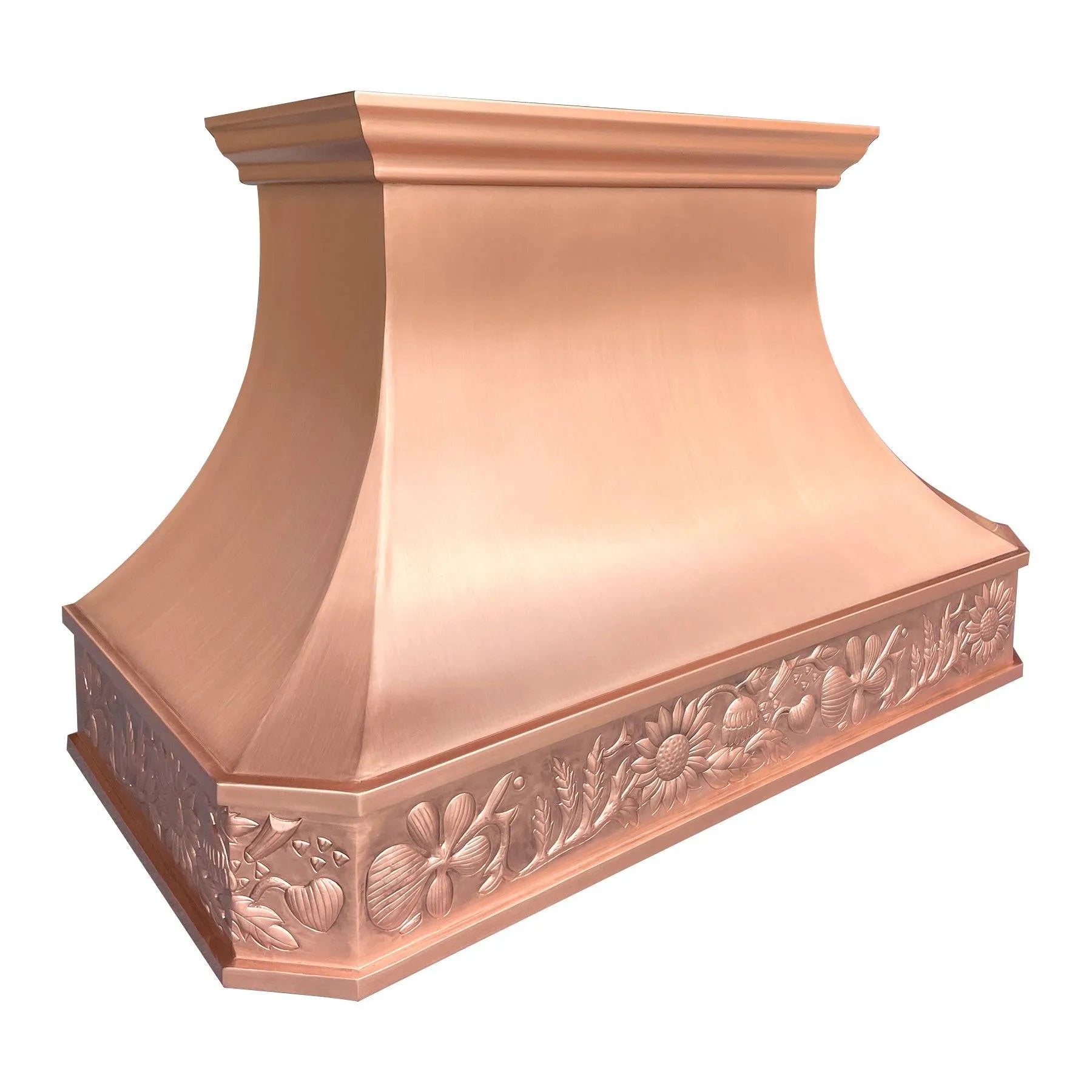 Fobest Custom Kitchen Hood with Sunflower Apron Design FCP-106-Copper Range Hood-Fobest