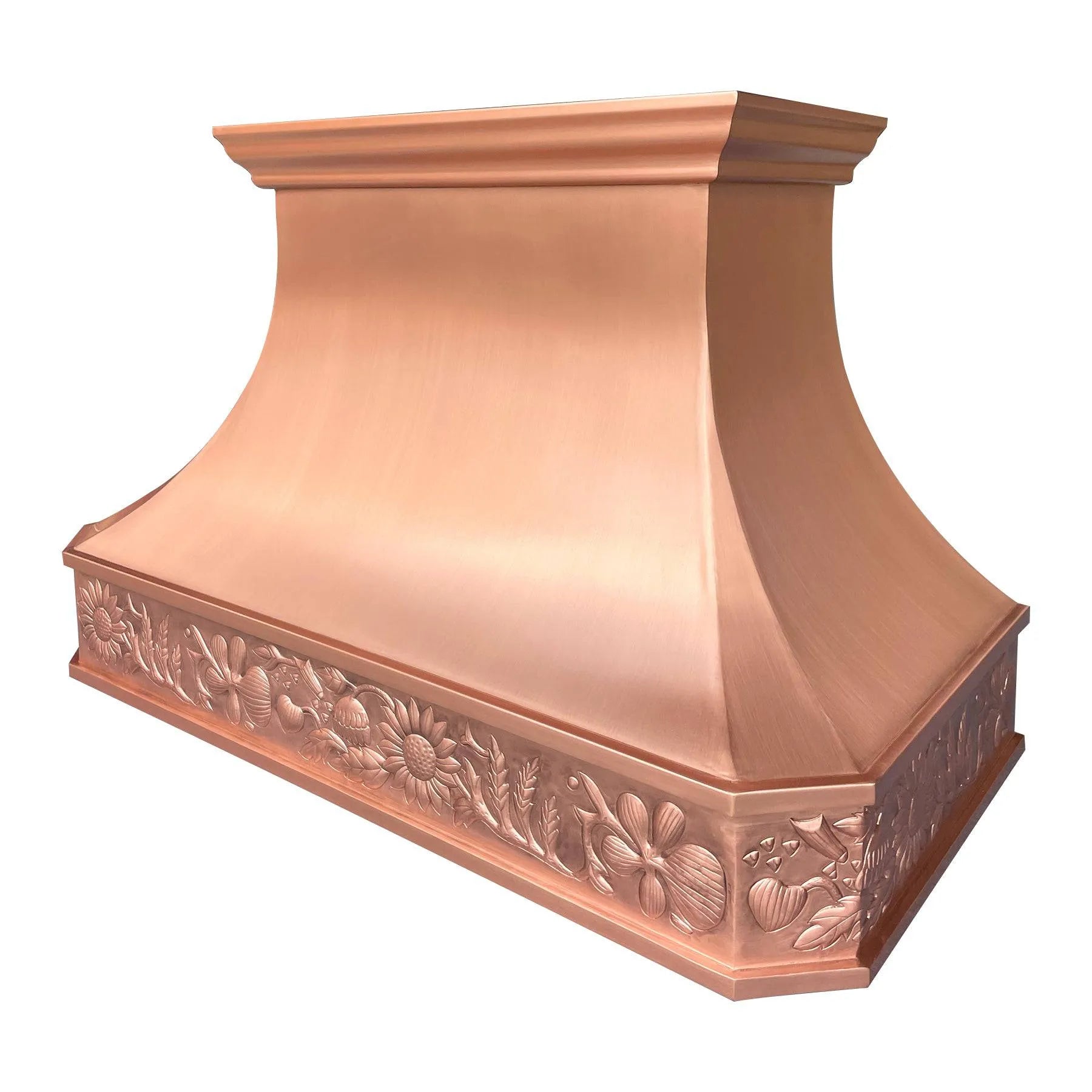 Fobest Custom Kitchen Hood with Sunflower Apron Design FCP-106-Copper Range Hood-Fobest