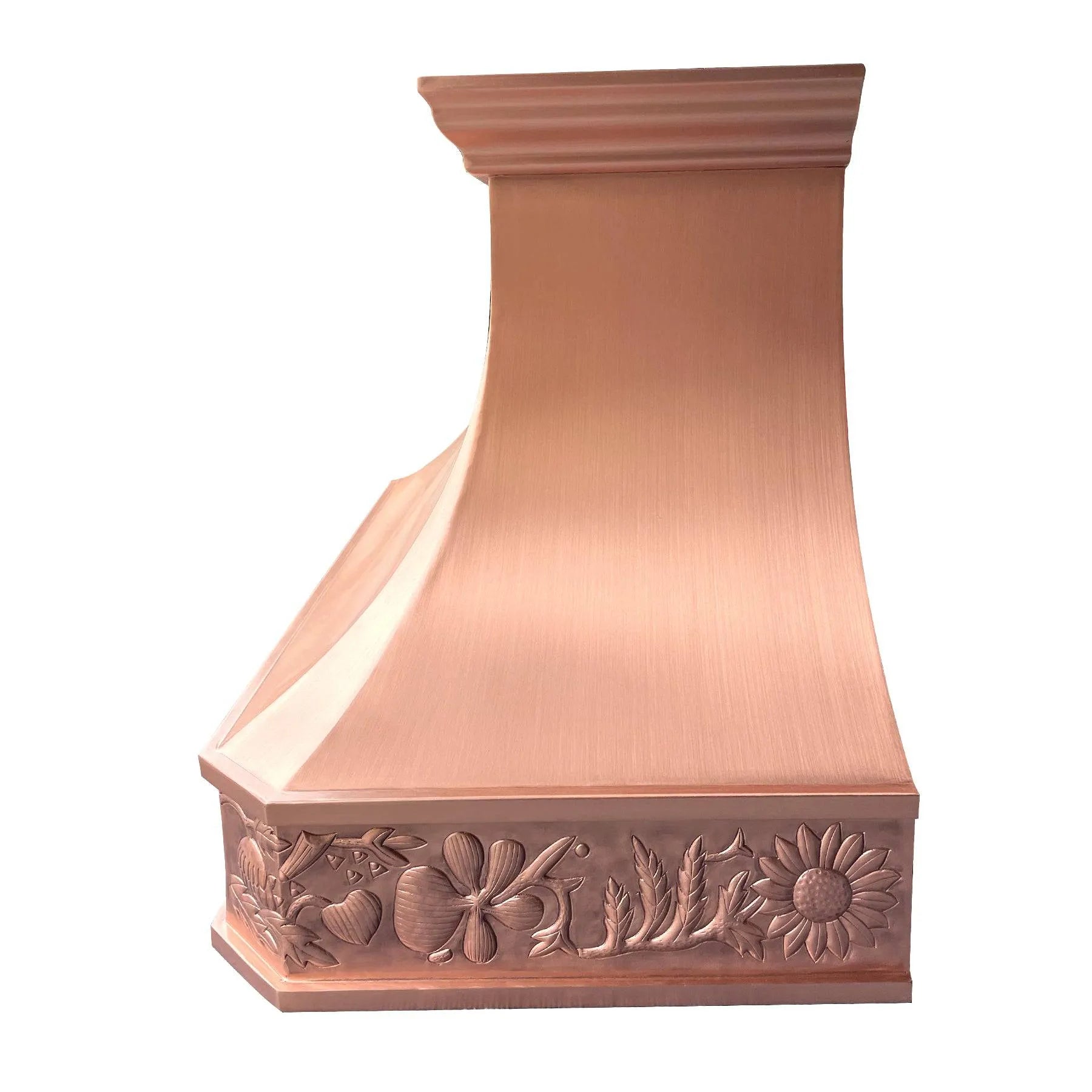 Fobest Custom Kitchen Hood with Sunflower Apron Design FCP-106-Copper Range Hood-Fobest