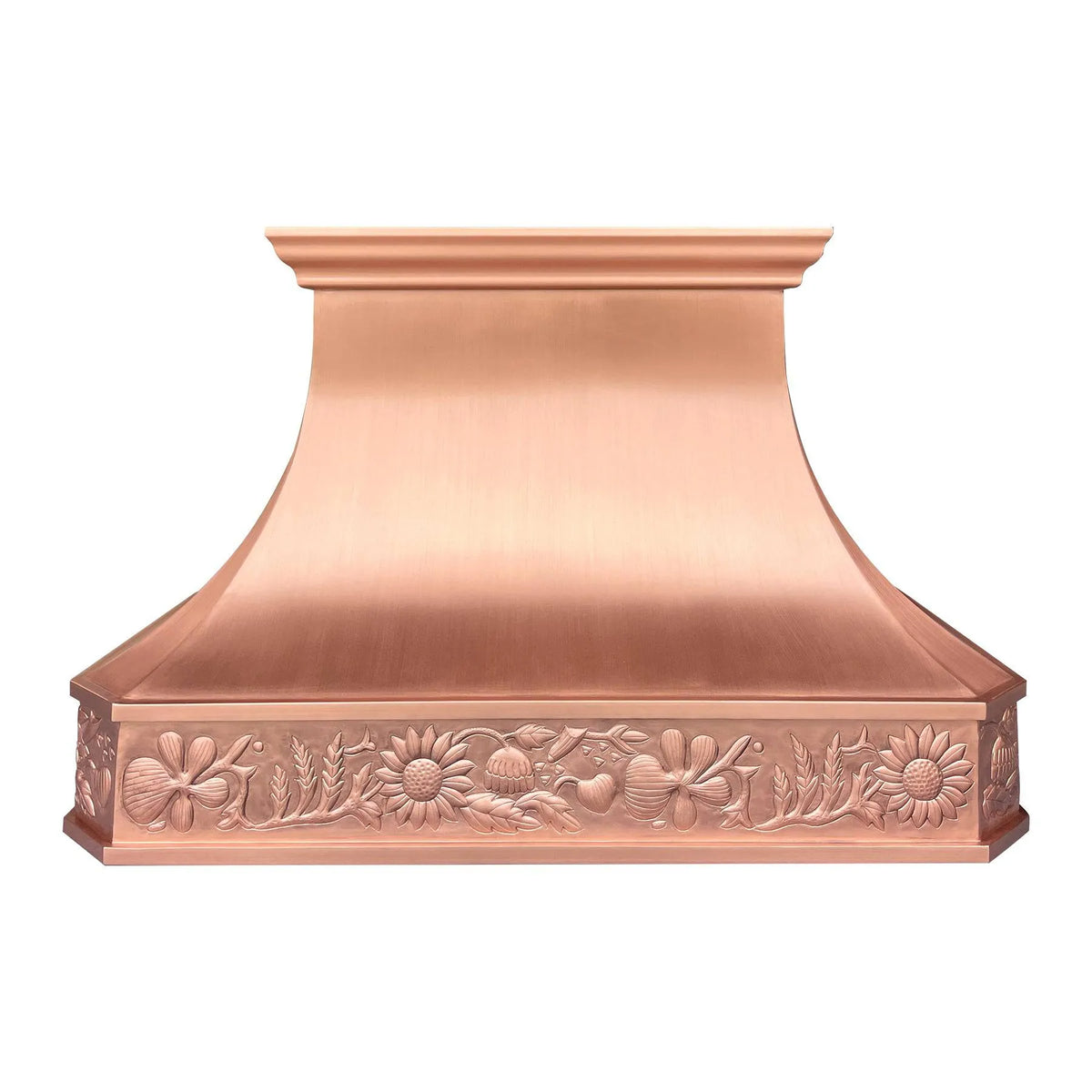 Fobest Custom Kitchen Hood with Sunflower Apron Design FCP-106-Copper Range Hood-Fobest