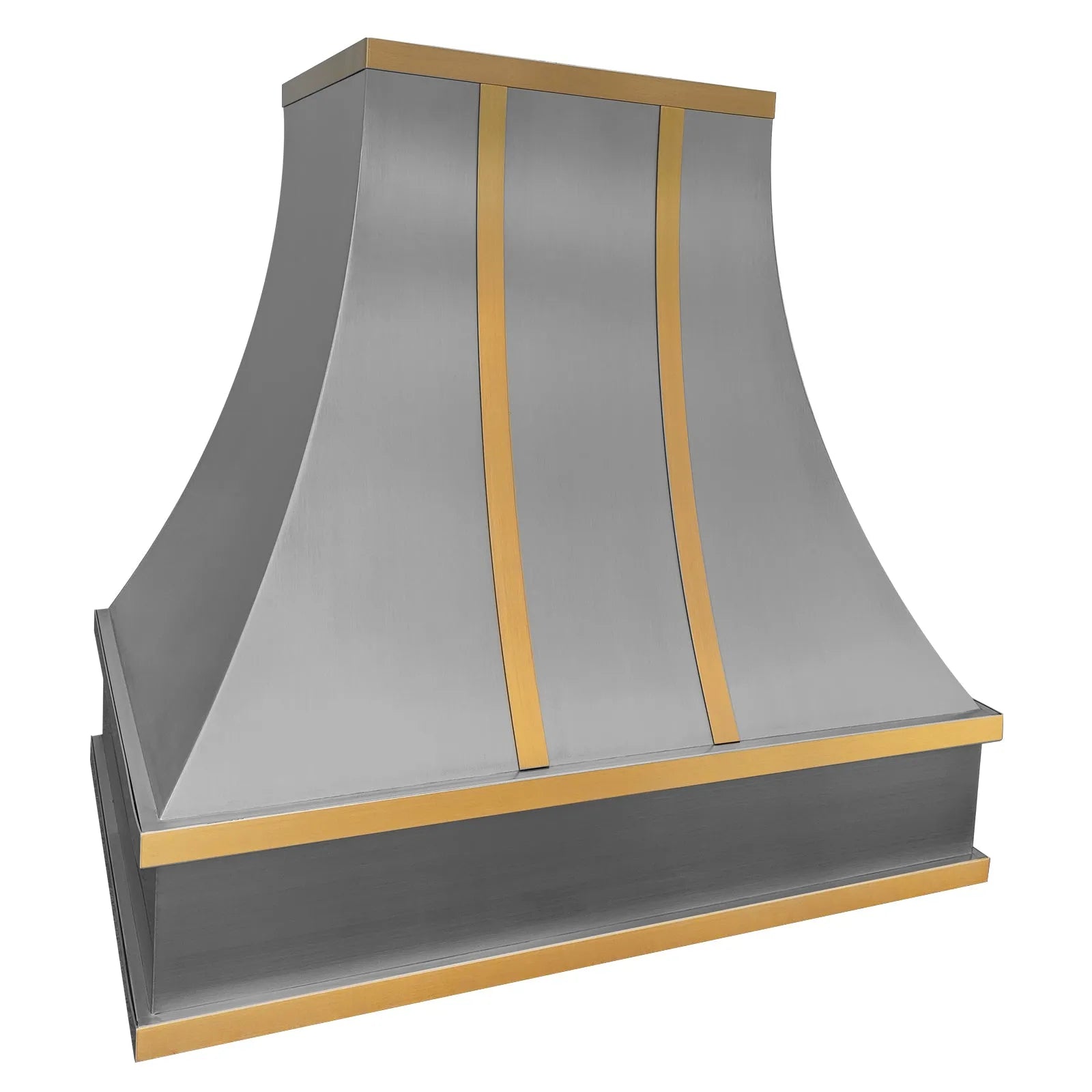 Fobest Custom Luxury Kitchen Hood with Brass Bands FSS-415-Stainless Steel Range Hood-Fobest