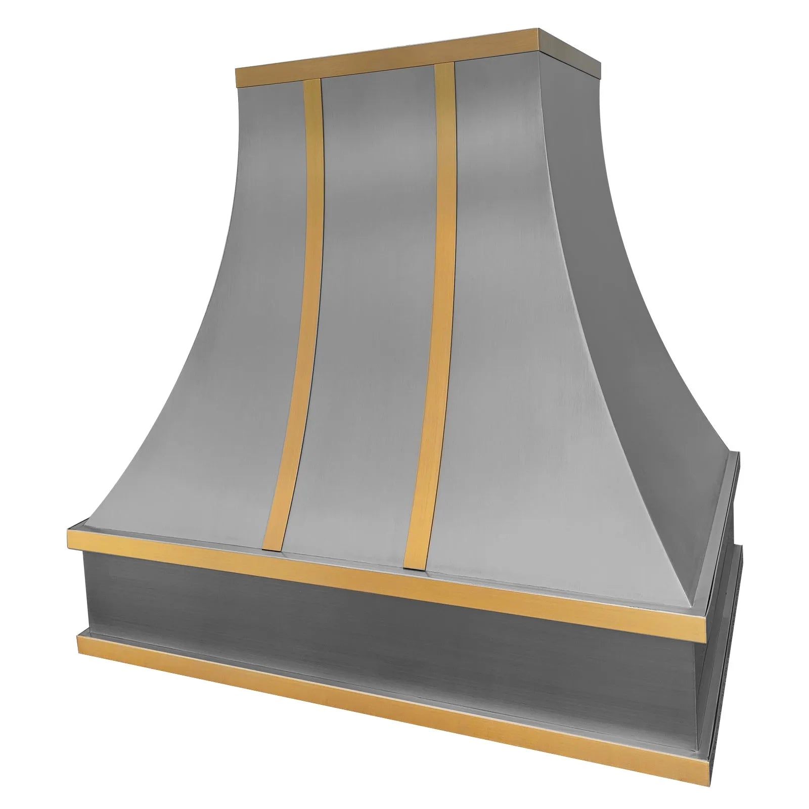 Fobest Custom Luxury Kitchen Hood with Brass Bands FSS-415-Stainless Steel Range Hood-Fobest