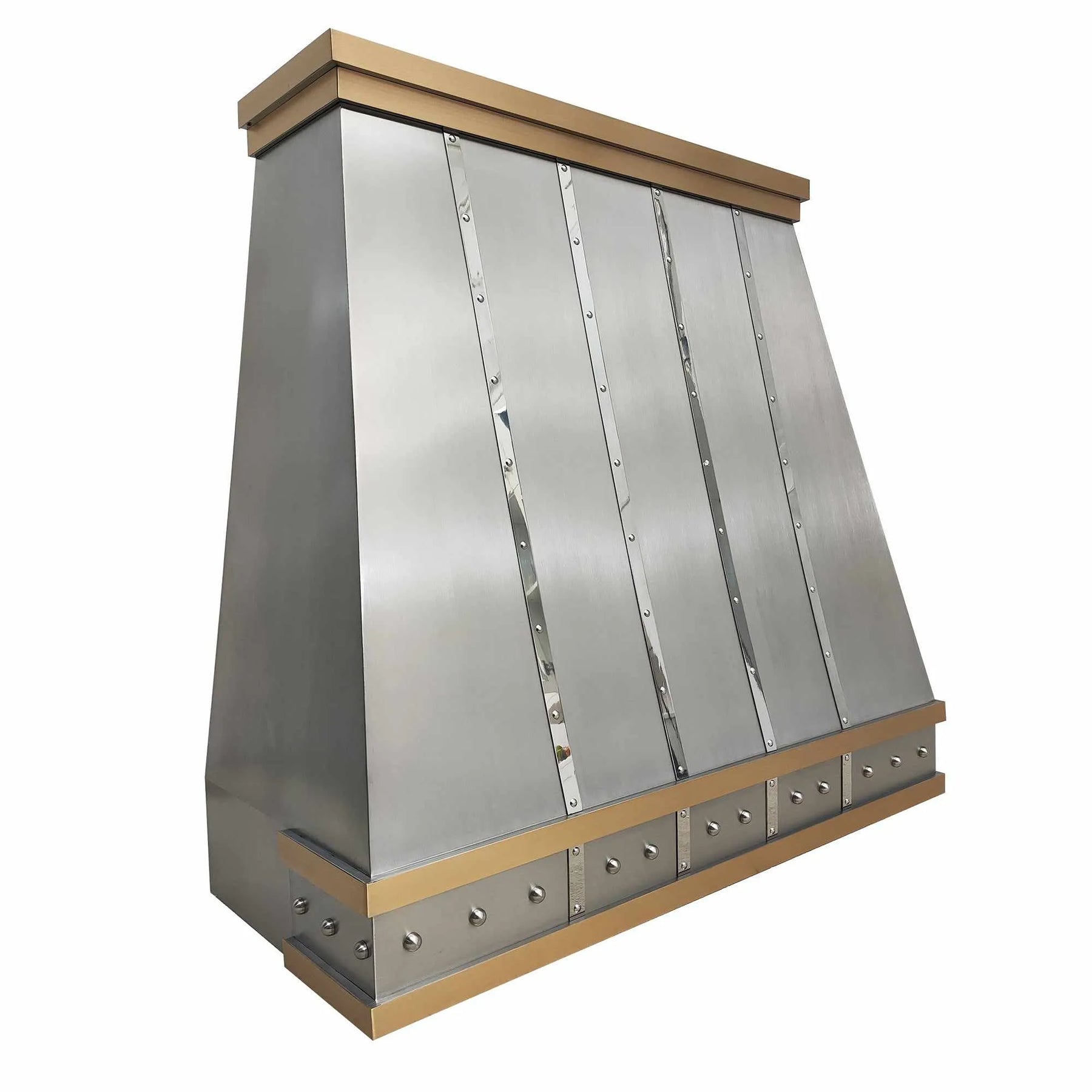 Fobest Custom Range Hood Stainless Steel with Brass Straps FSS-222-Stainless Steel Range Hood-Fobest