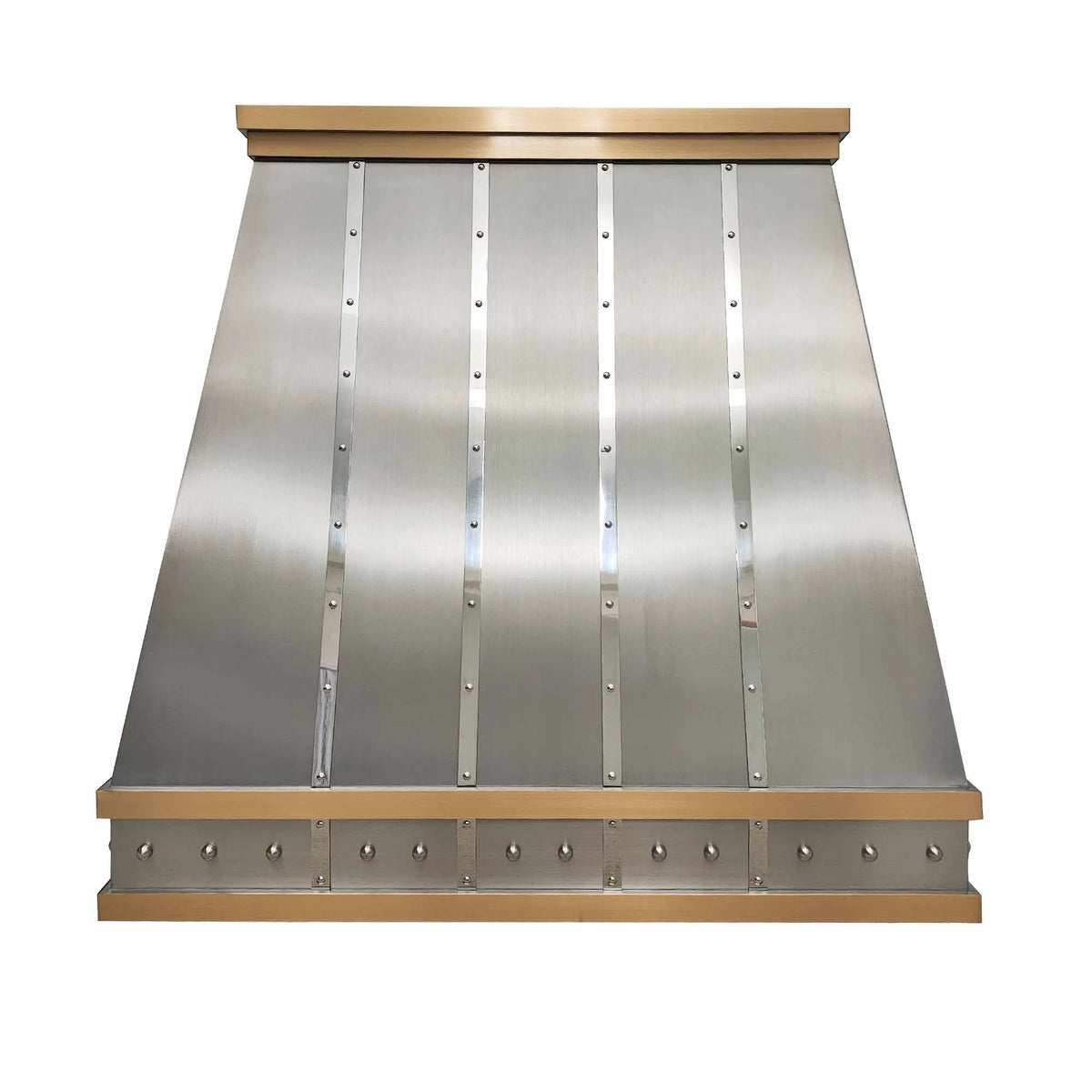 Fobest Custom Range Hood Stainless Steel with Brass Straps FSS-222-Stainless Steel Range Hood-Fobest
