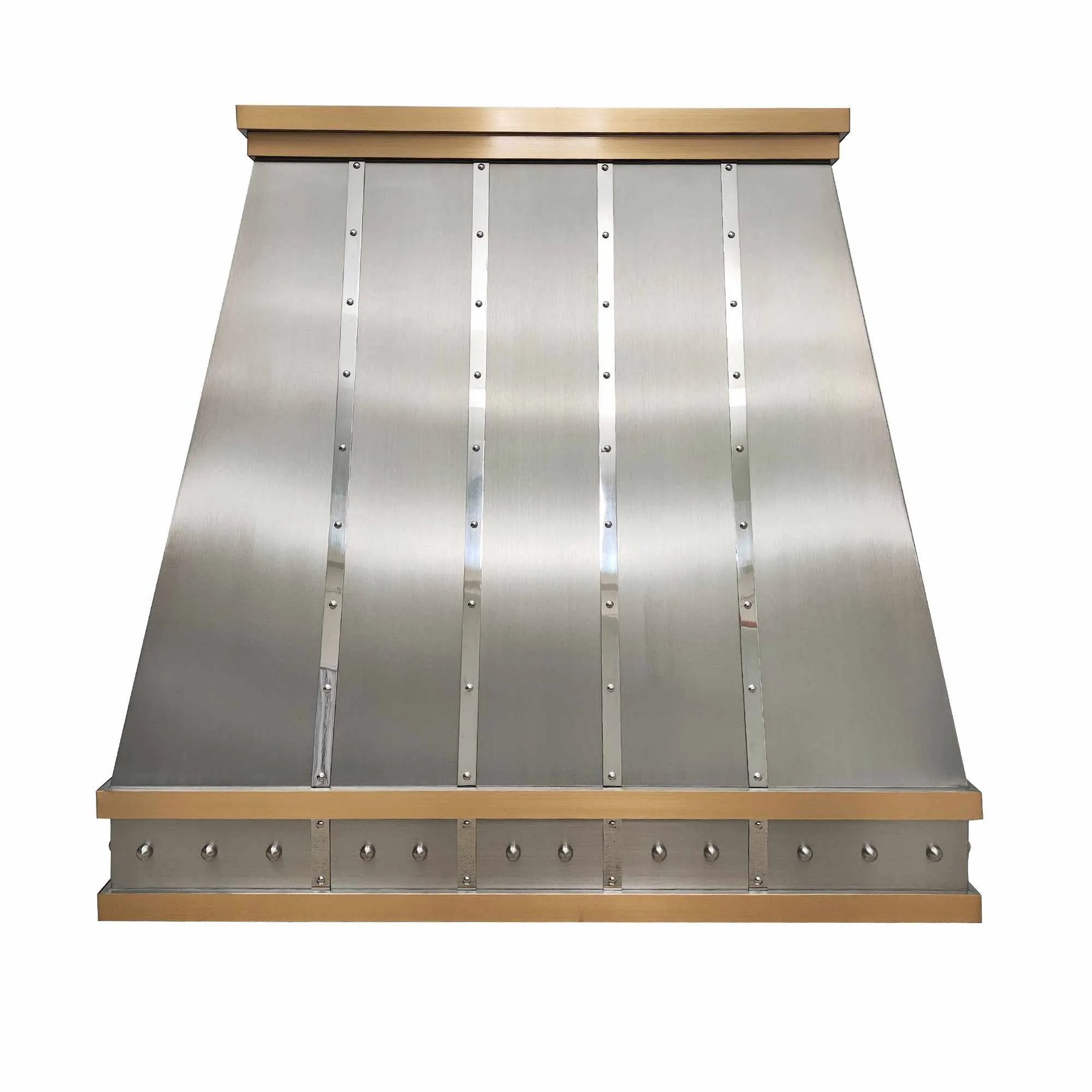 Fobest Custom Range Hood Stainless Steel with Brass Straps FSS-222-Stainless Steel Range Hood-Fobest