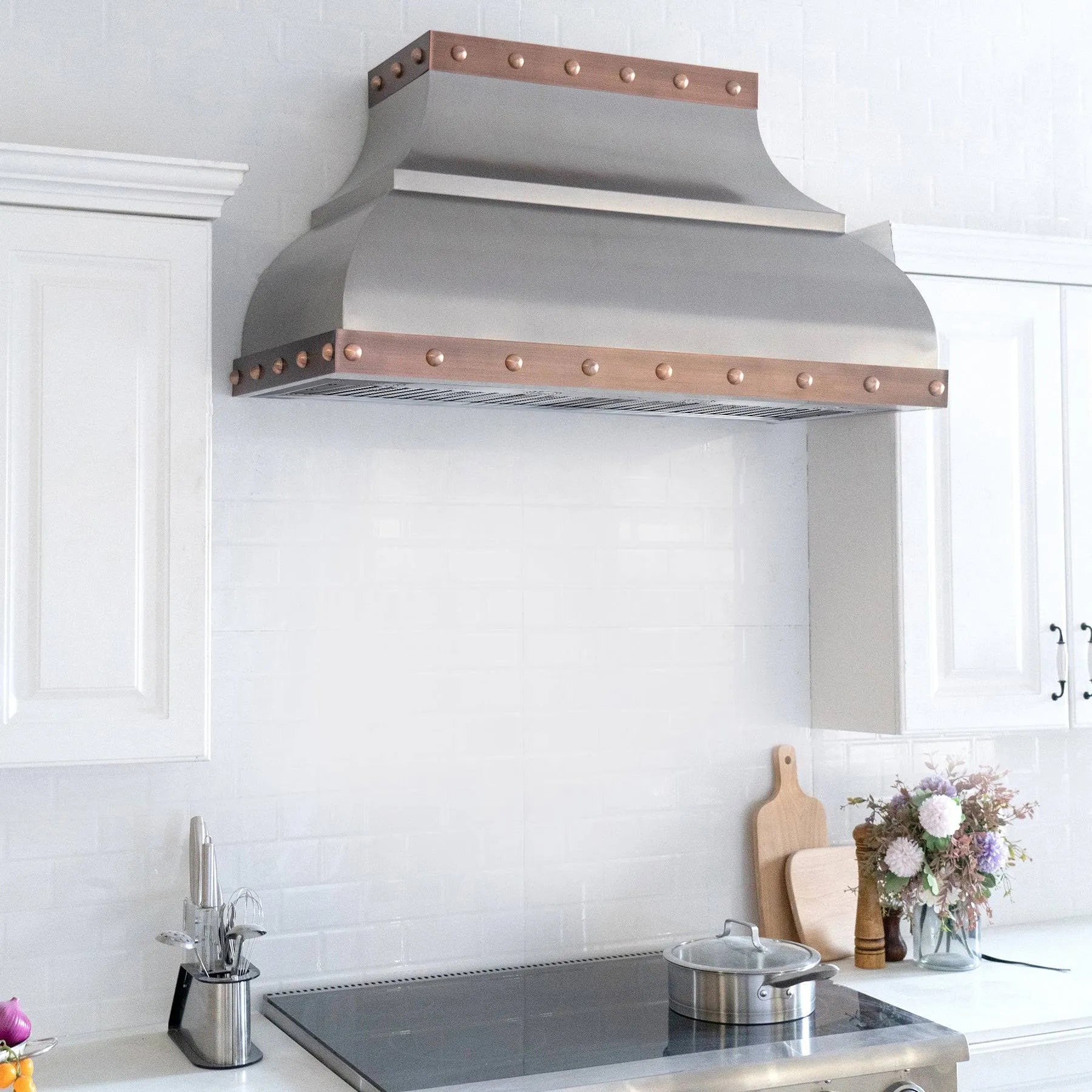 Fobest Custom Range Hood Stainless Steel with Copper straps FSS-126-Stainless Steel Range Hood-Fobest