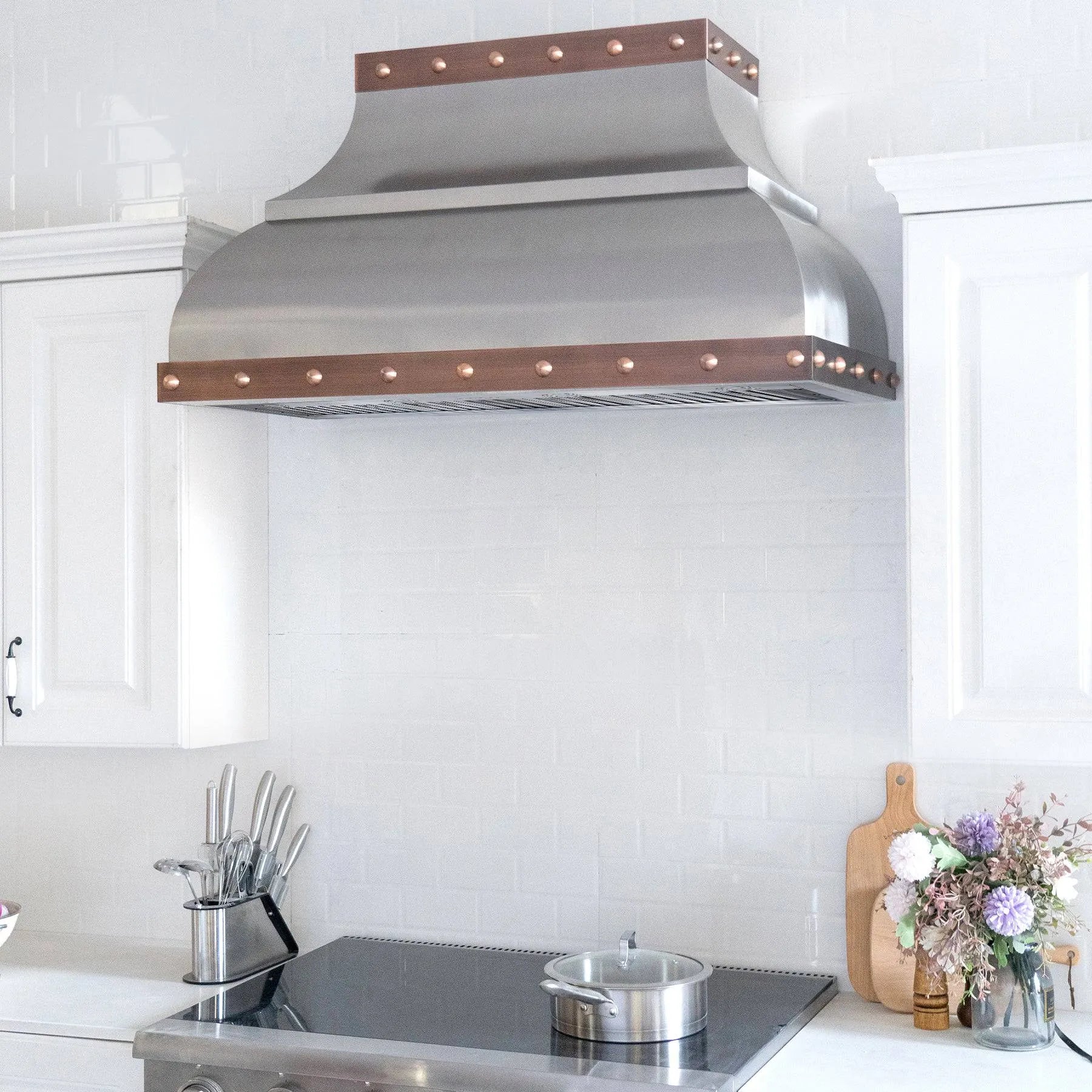Fobest Custom Range Hood Stainless Steel with Copper straps FSS-126-Stainless Steel Range Hood-Fobest