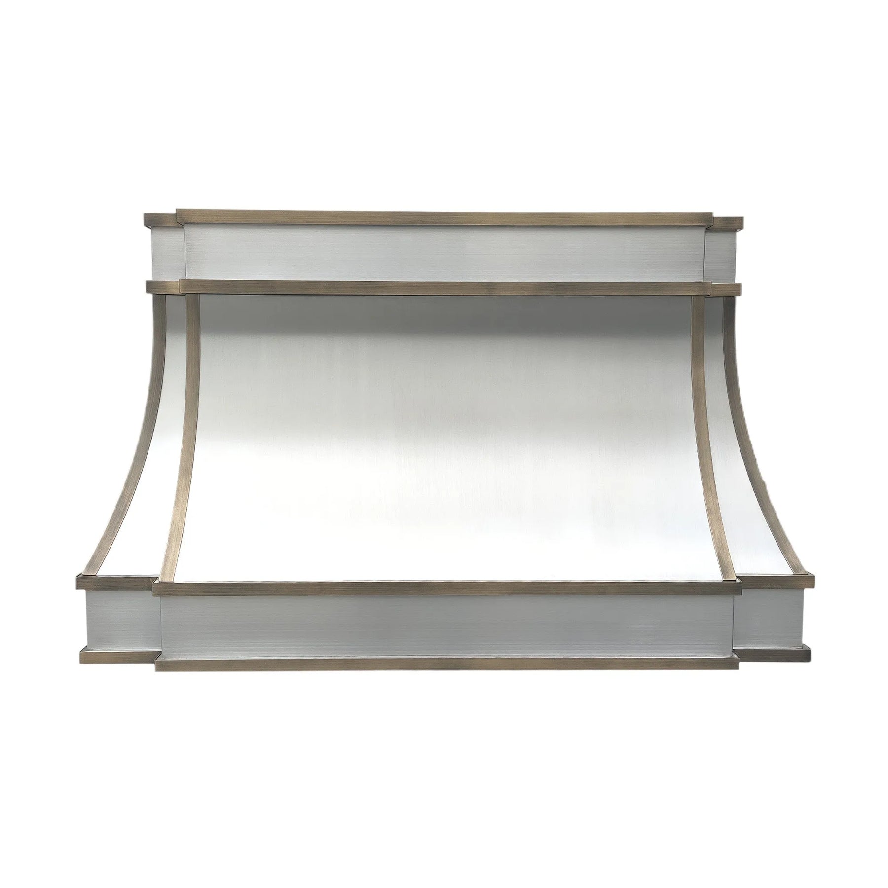 Fobest Custom Stainless Range Hood with Aged Brass Straps FSS-351-Stainless Steel Range Hood-Fobest