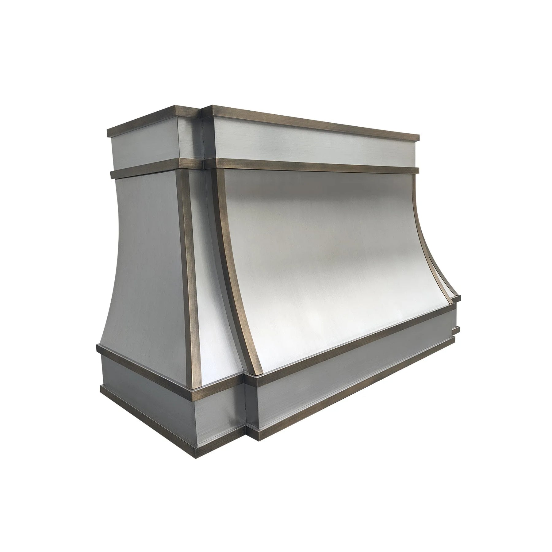 Fobest Custom Stainless Range Hood with Aged Brass Straps FSS-351-Stainless Steel Range Hood-Fobest