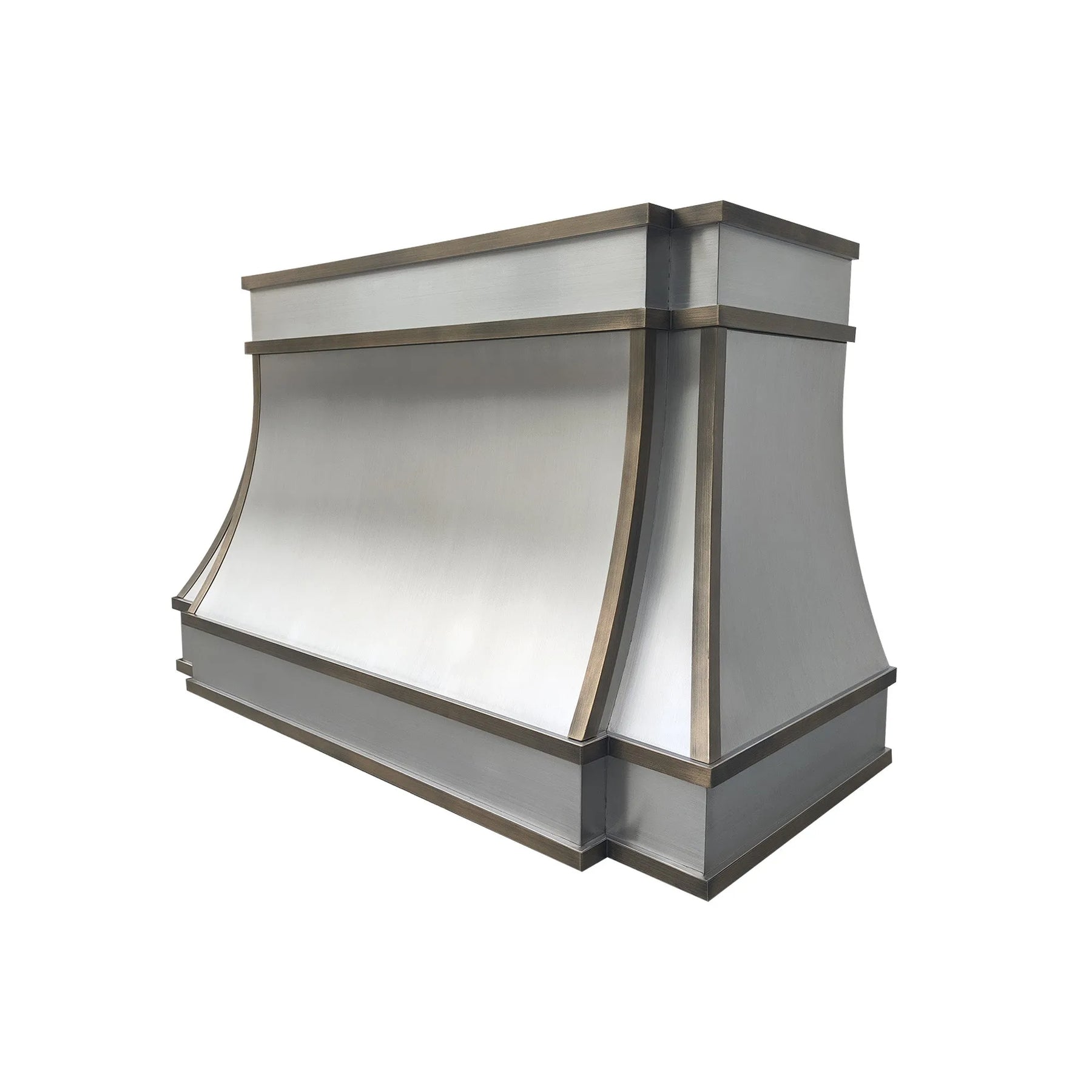 Fobest Custom Stainless Range Hood with Aged Brass Straps FSS-351-Stainless Steel Range Hood-Fobest