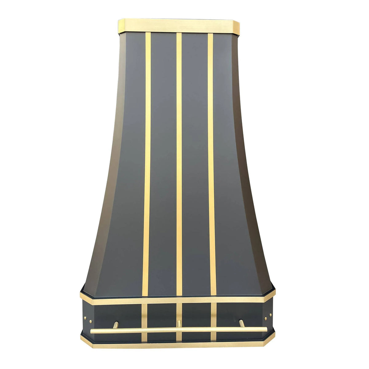 Fobest Custom Stainless Steel Black Range Hood With Gold Trims FSS-4-Stainless Steel Range Hood-Fobest