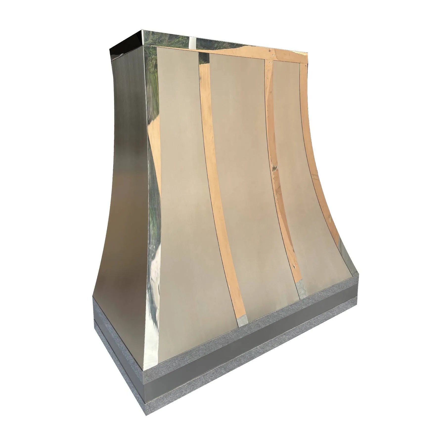 Fobest Custom Stainless Steel Kitchen Range Hood with Mirror Straps FSS-139-Stainless Steel Range Hood-Fobest