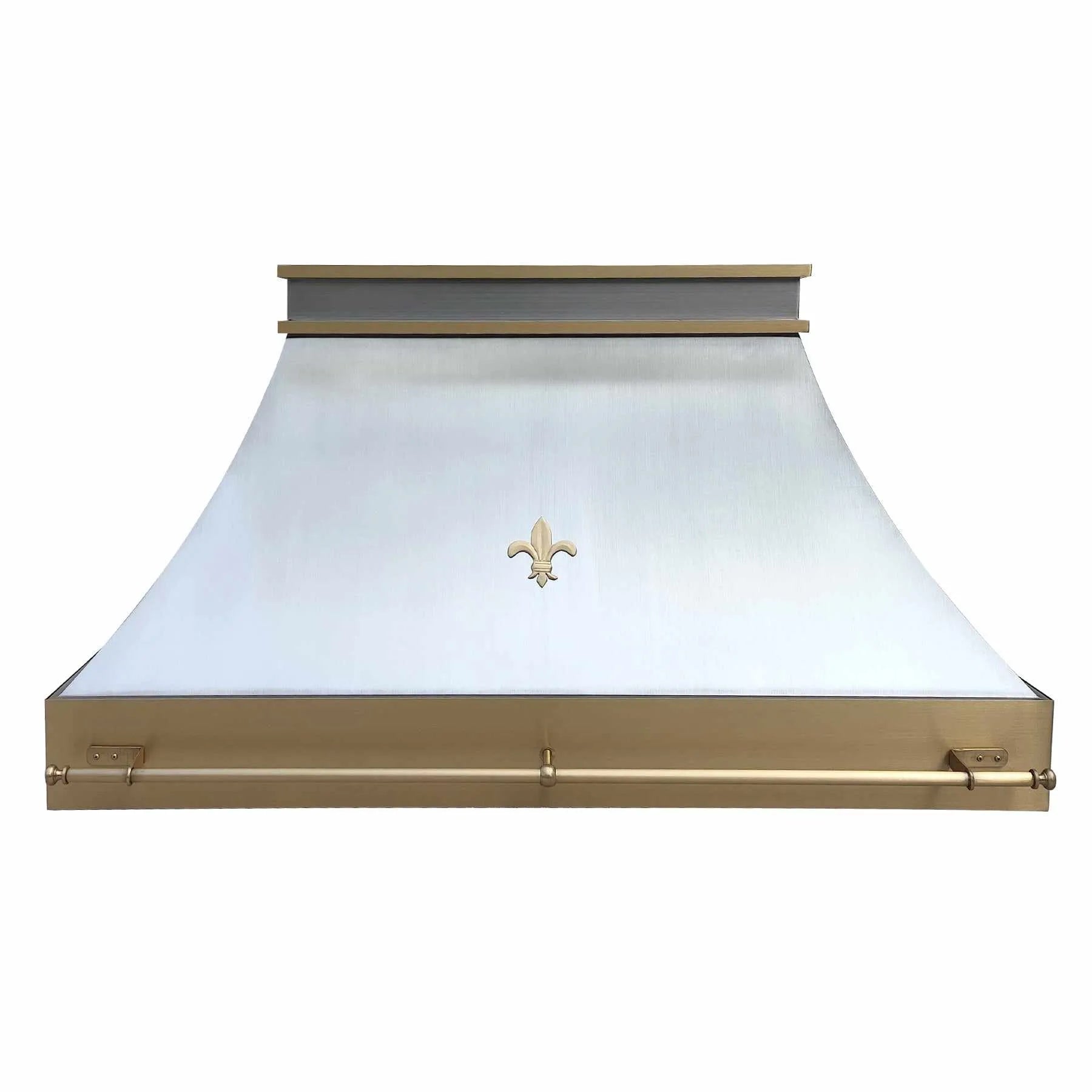 Fobest Custom Stainless Steel Range Hood with Brass Fleur-de-Lis Decor FSS-256-Stainless Steel Range Hood-Fobest