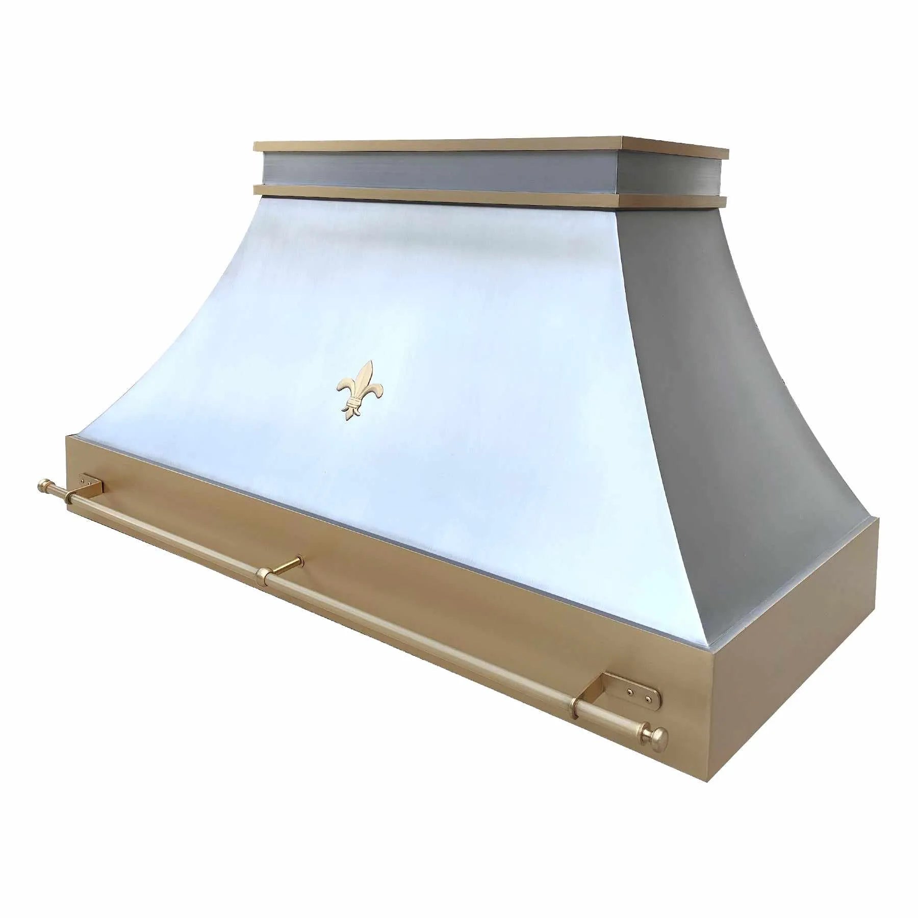 Fobest Custom Stainless Steel Range Hood with Brass Fleur-de-Lis Decor FSS-256-Stainless Steel Range Hood-Fobest