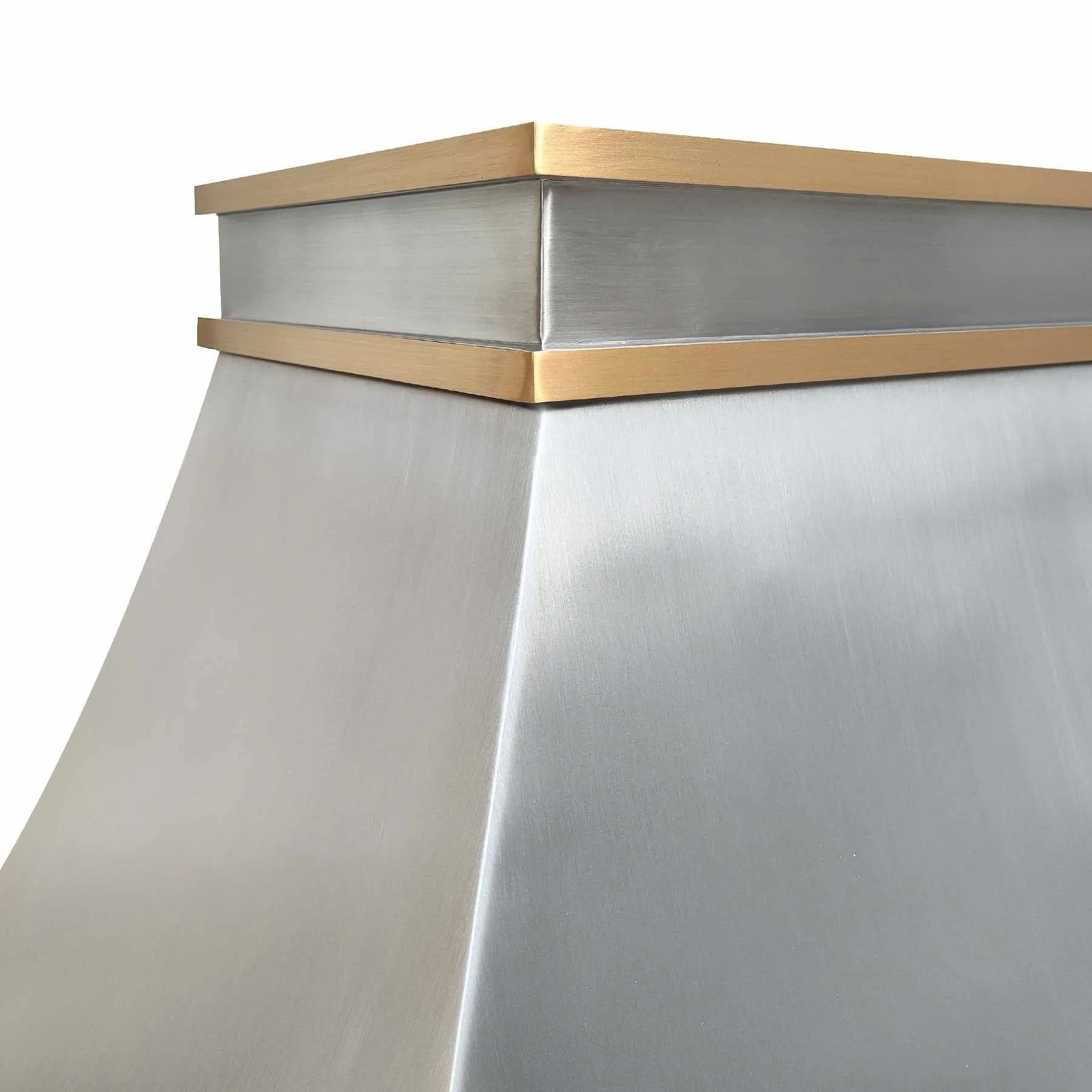 Fobest Custom Stainless Steel Range Hood with Brass Fleur-de-Lis Decor FSS-256-Stainless Steel Range Hood-Fobest