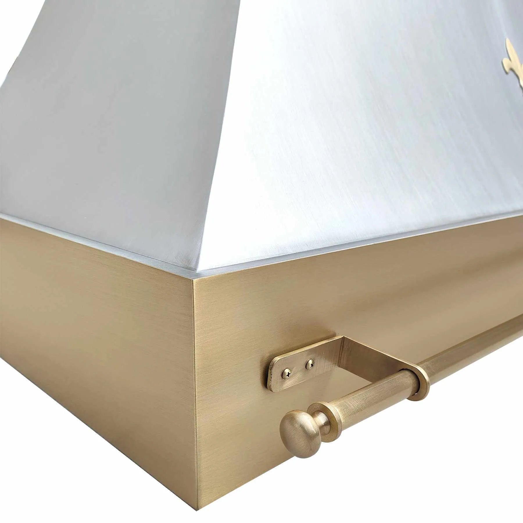 Fobest Custom Stainless Steel Range Hood with Brass Fleur-de-Lis Decor FSS-256-Stainless Steel Range Hood-Fobest