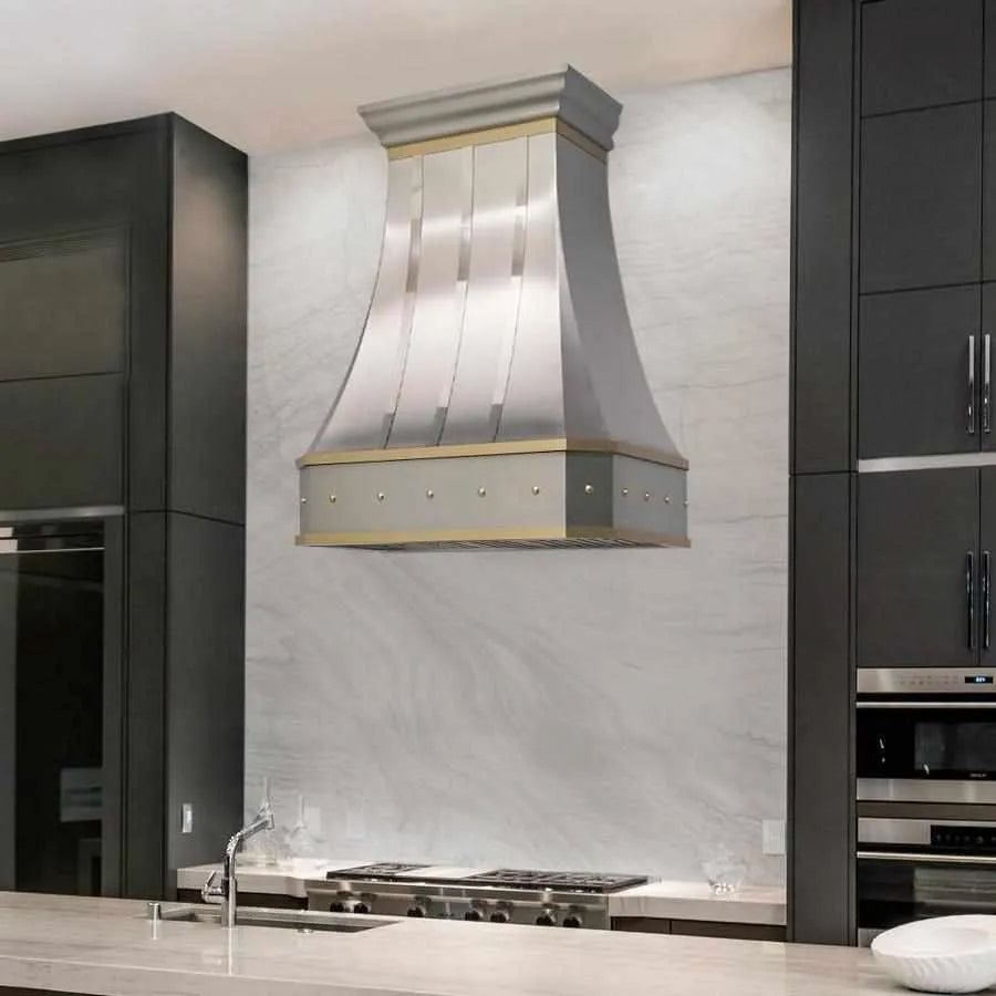 Fobest Custom Stainless Steel Range Hood with Cross Straps FSS-152-Stainless Steel Range Hood-Fobest