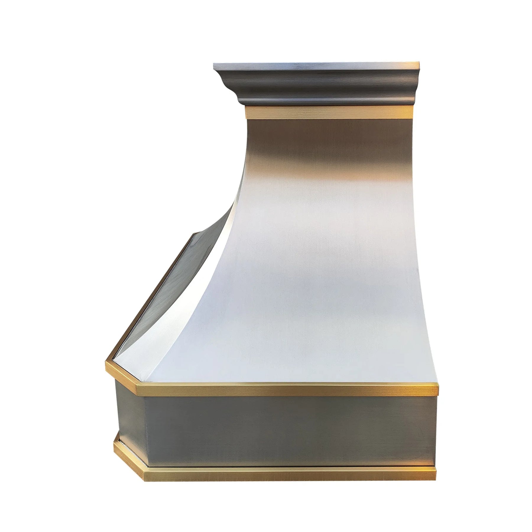 Fobest Custom Stainless Steel Range Hood with Horizontal Brass Strap FSS-44-Stainless Steel Range Hood-Fobest