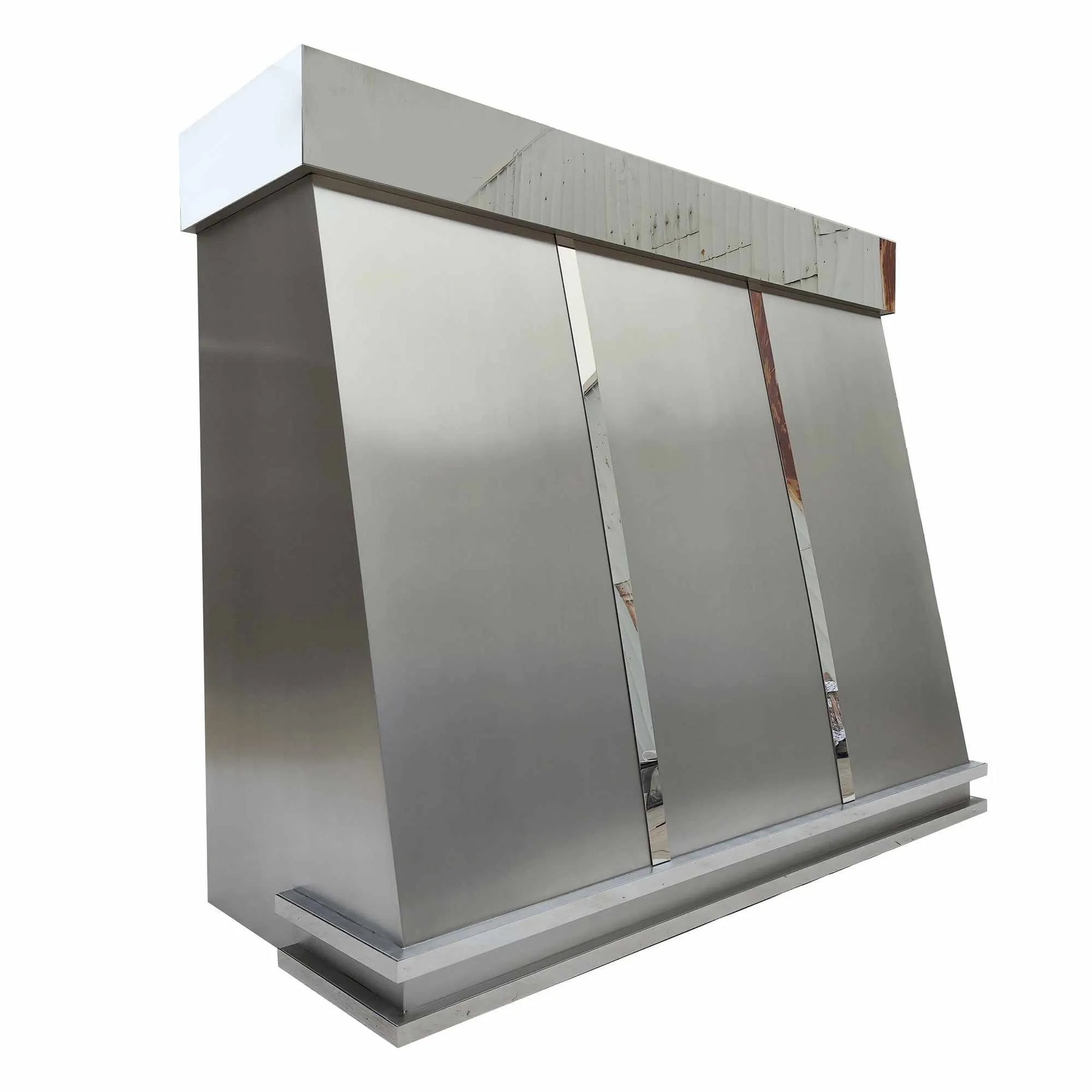 Fobest Custom Stainless Steel Range Hood with Polished Bands FSS-195-Stainless Steel Range Hood-Fobest