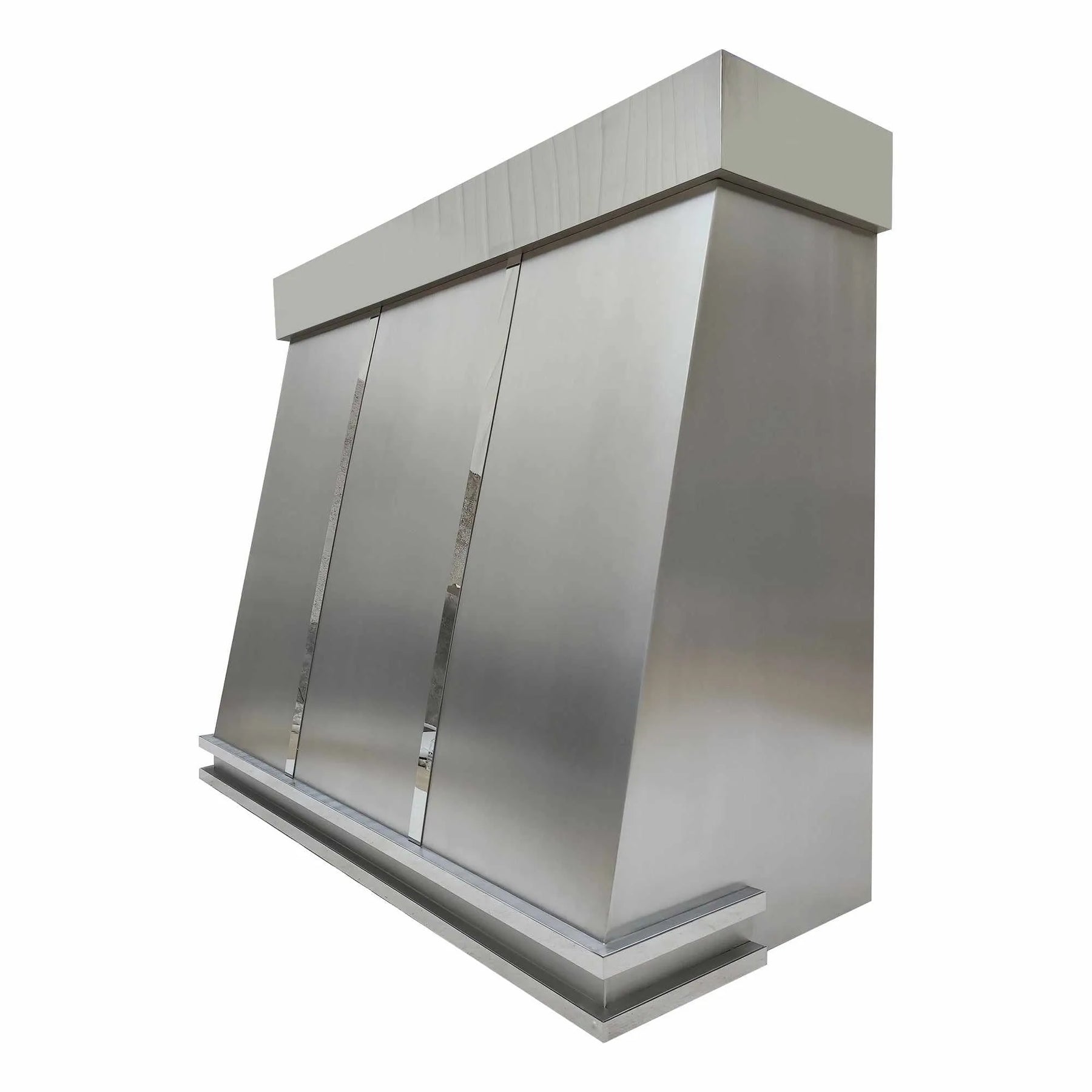 Fobest Custom Stainless Steel Range Hood with Polished Bands FSS-195-Stainless Steel Range Hood-Fobest