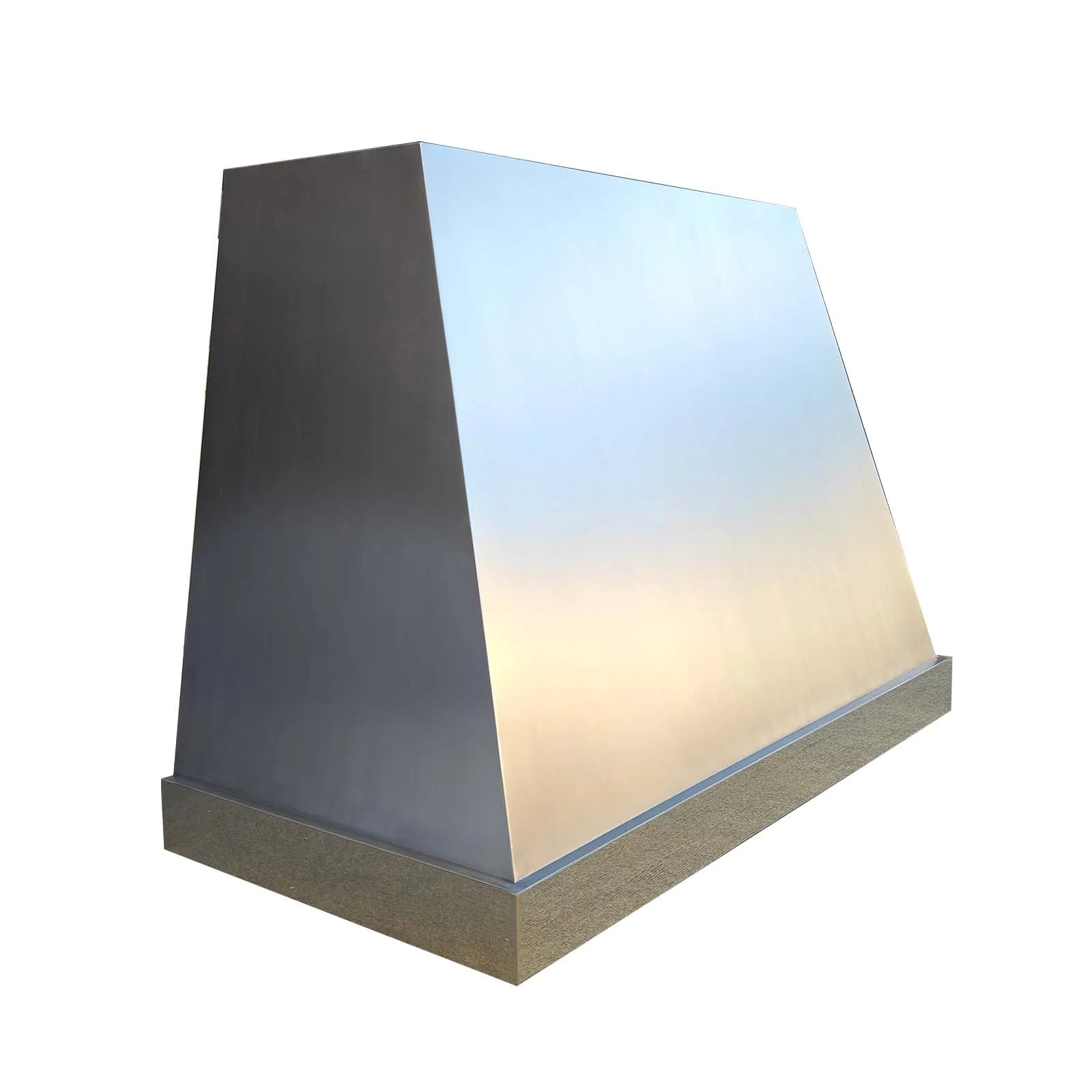 Fobest Custom Stainless Steel Range Hood with Polished Brass Band FSS-142-Stainless Steel Range Hood-Fobest