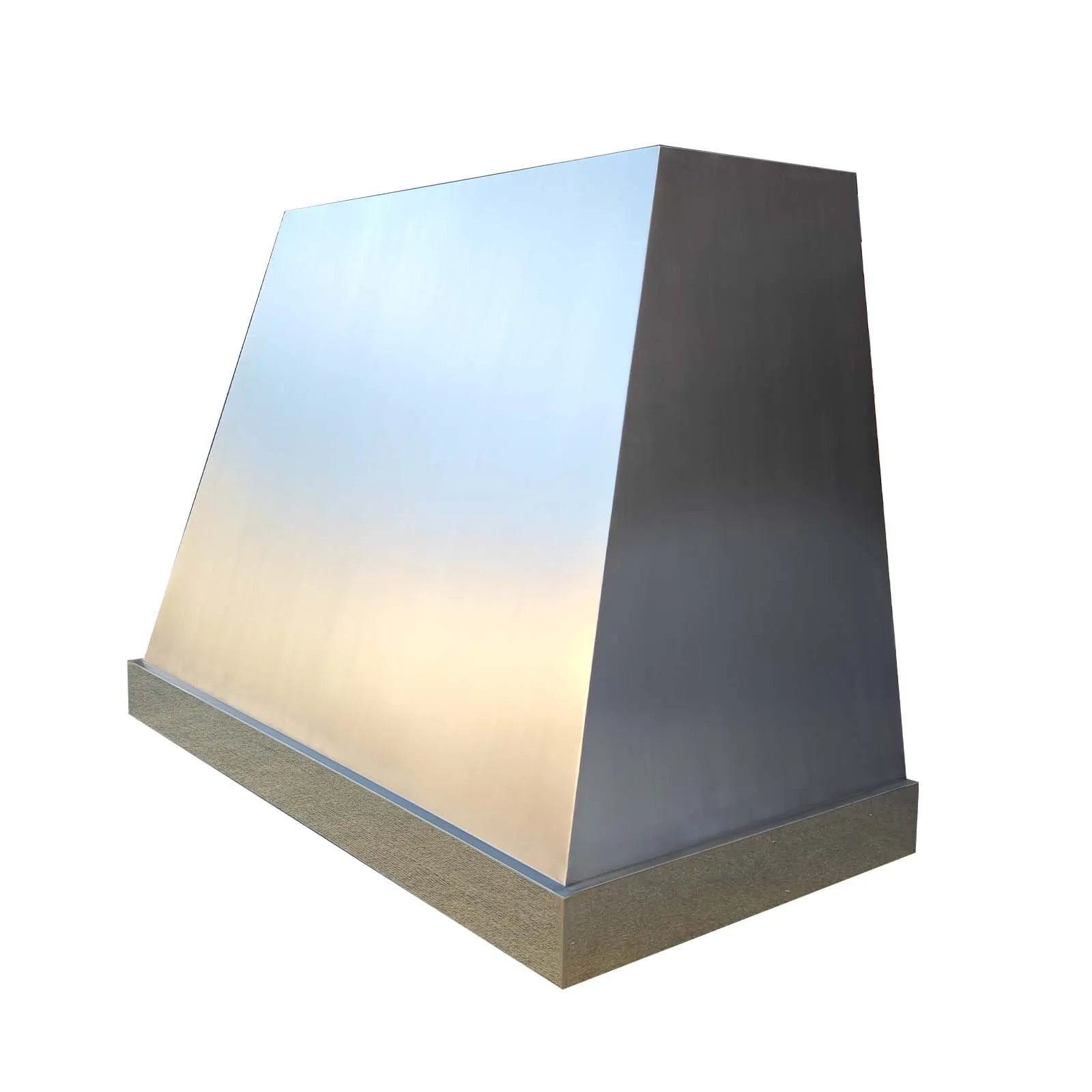 Fobest Custom Stainless Steel Range Hood with Polished Brass Band FSS-142-Stainless Steel Range Hood-Fobest
