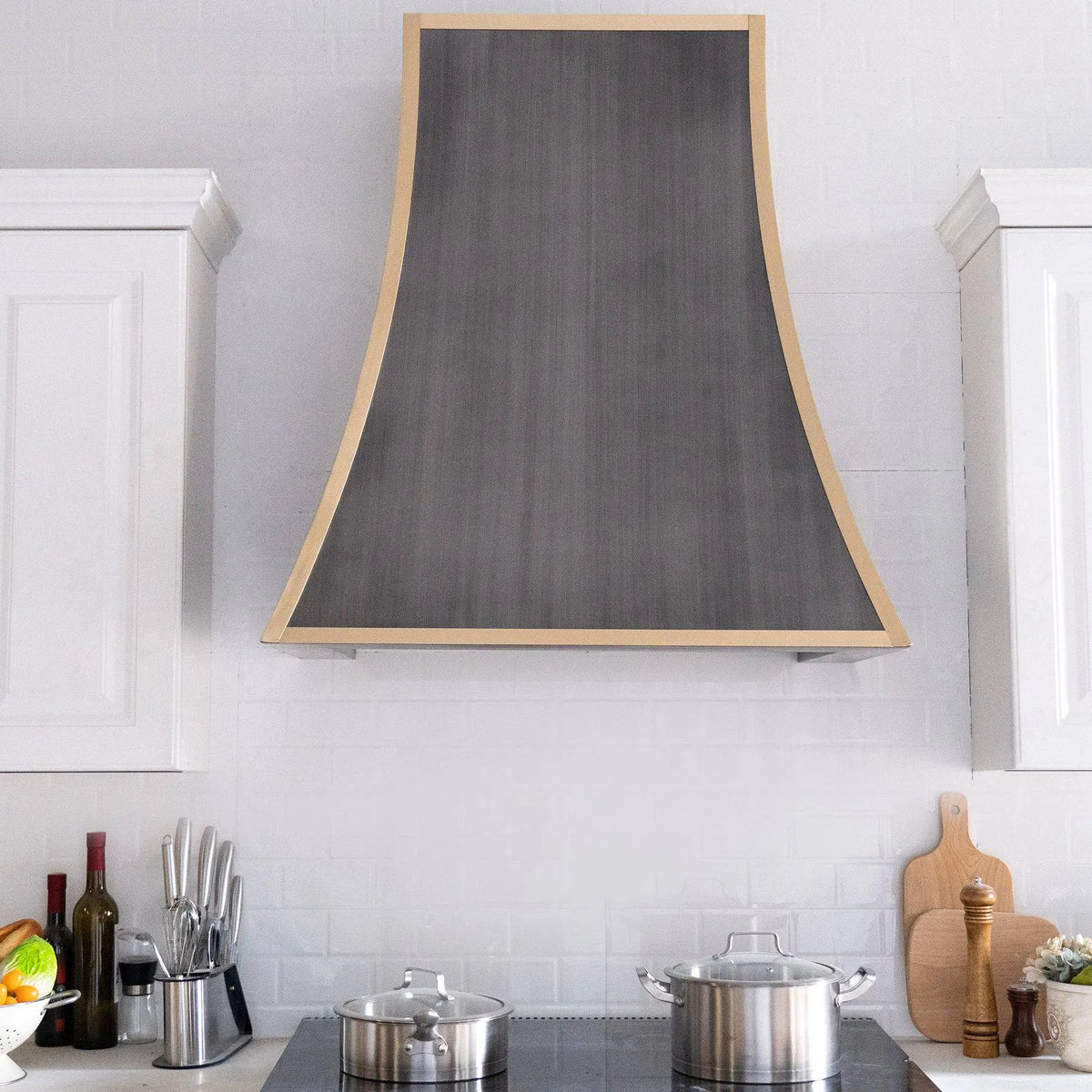 Fobest Custom Stainless Steel Vent Hood with Brass Frame FSS-73-Stainless Steel Range Hood-Fobest