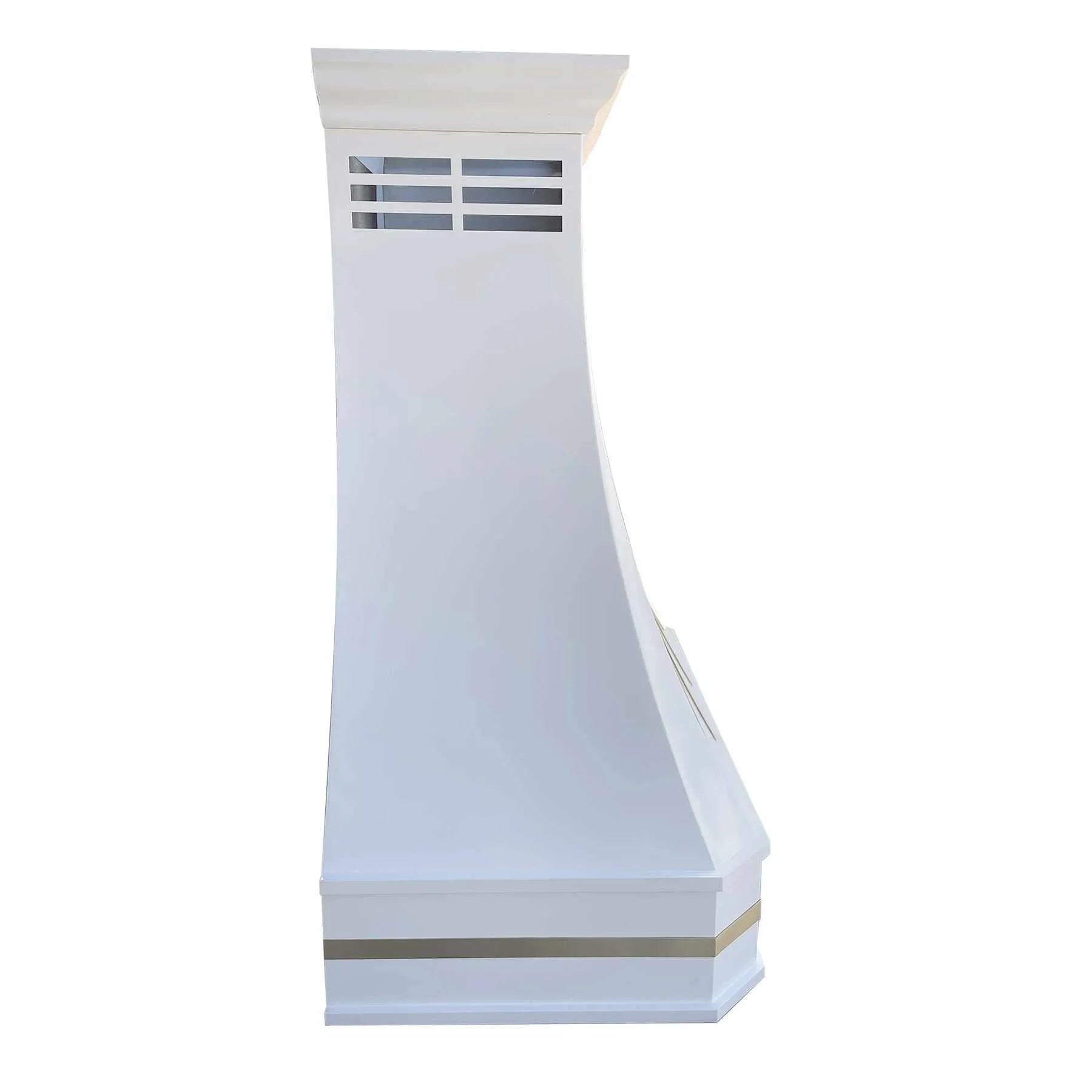 Fobest Custom White Range Hood with Brass Straps FSS-100-Stainless Steel Range Hood-Fobest