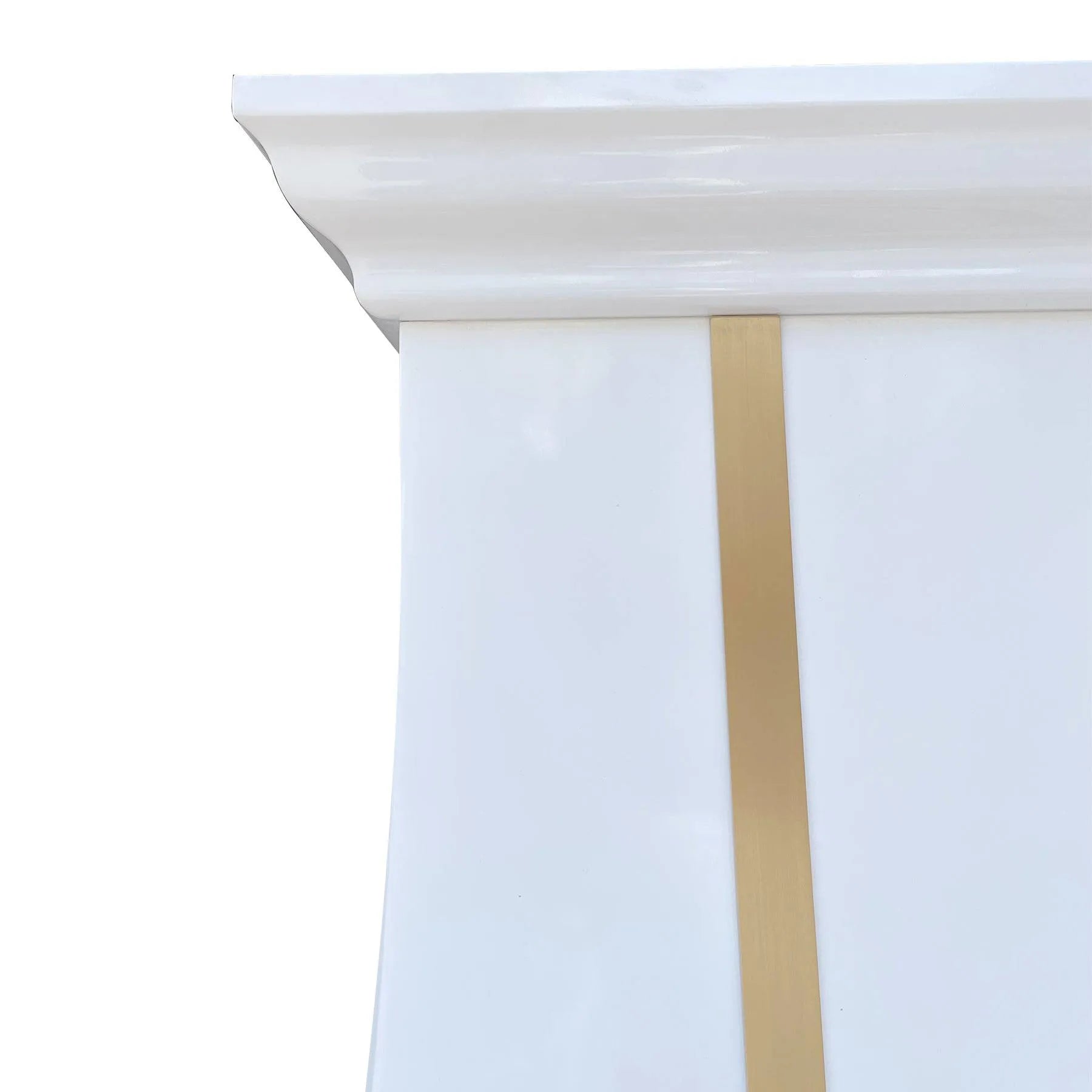 Fobest Custom White Range Hood with Brass Straps FSS-100-Stainless Steel Range Hood-Fobest
