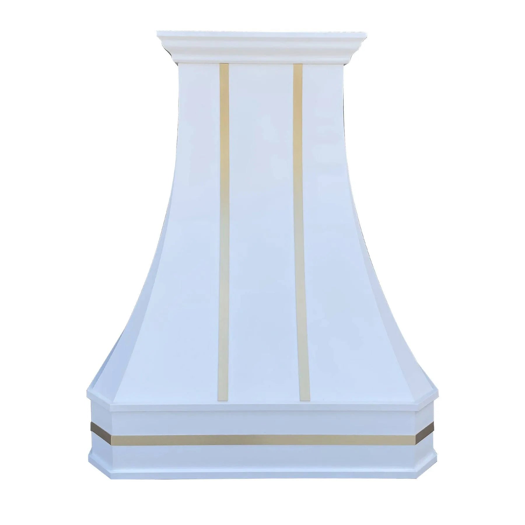 Fobest Custom White Range Hood with Brass Straps FSS-100-Stainless Steel Range Hood-Fobest