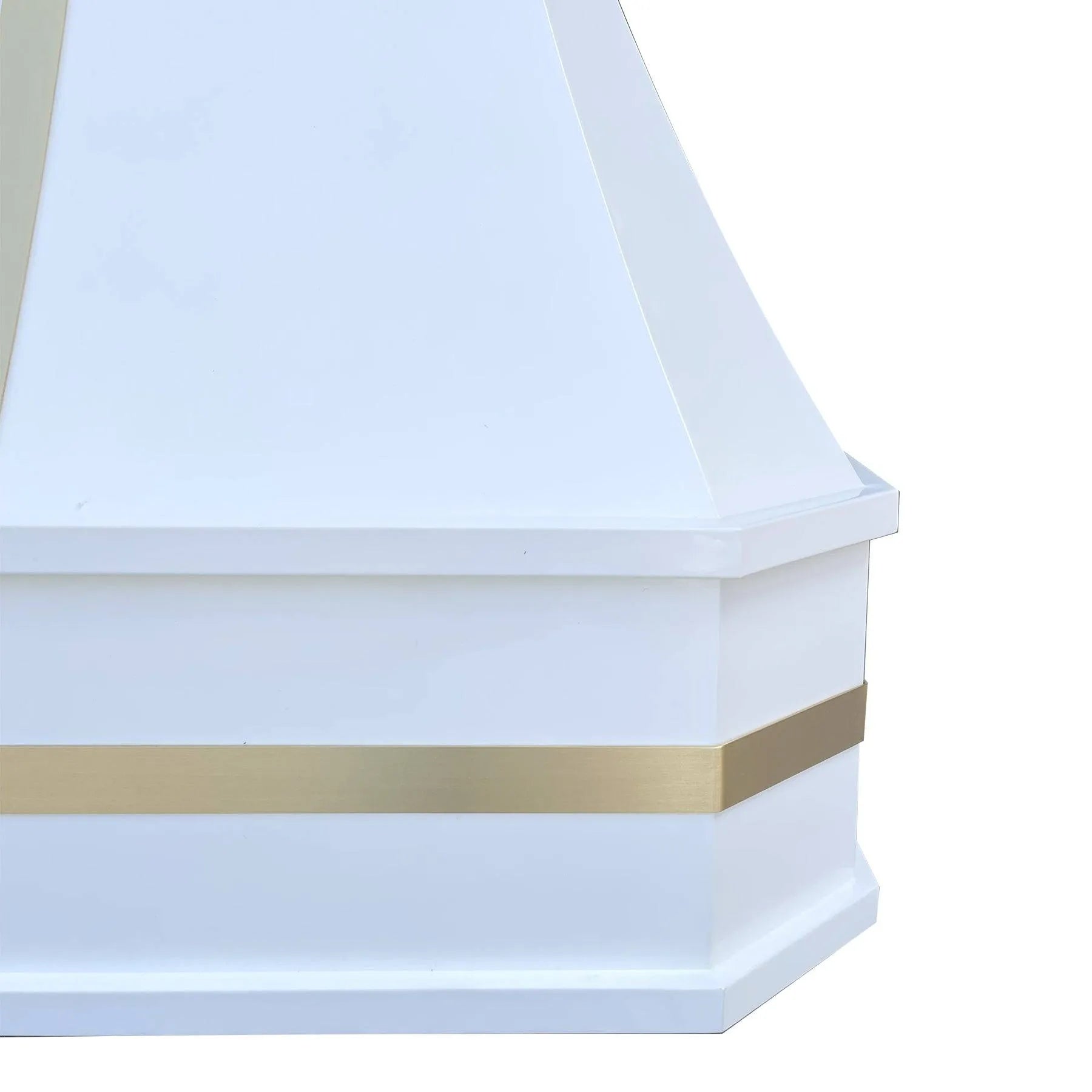 Fobest Custom White Range Hood with Brass Straps FSS-100-Stainless Steel Range Hood-Fobest