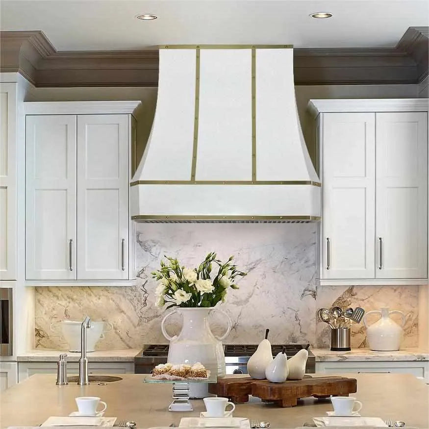 Fobest Custom White Range Hood with Curved Corner FSS-29-Stainless Steel Range Hood-Fobest