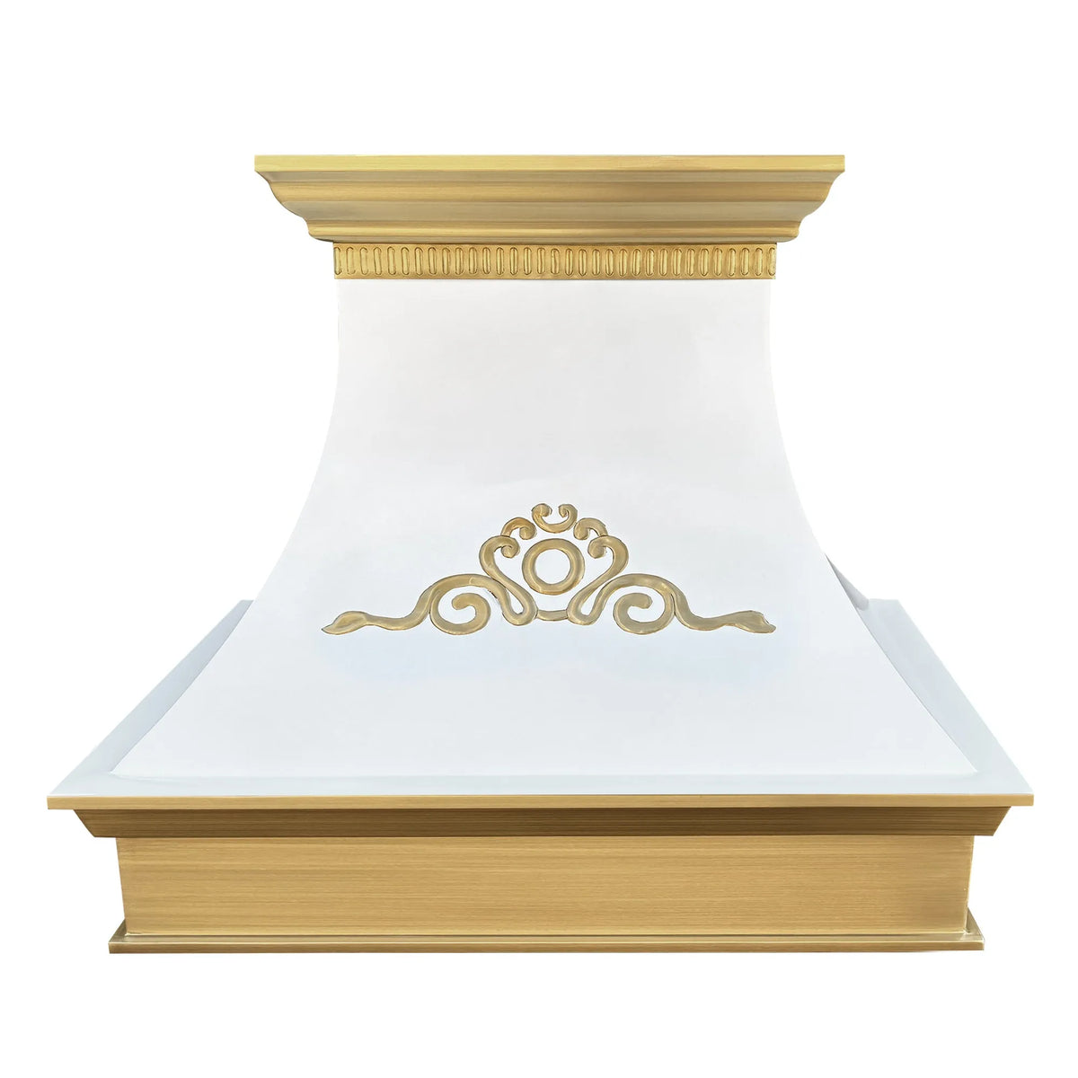 Fobest Custom White Range Hood with Gold Crown FSS-444-Stainless Steel Range Hood-Fobest
