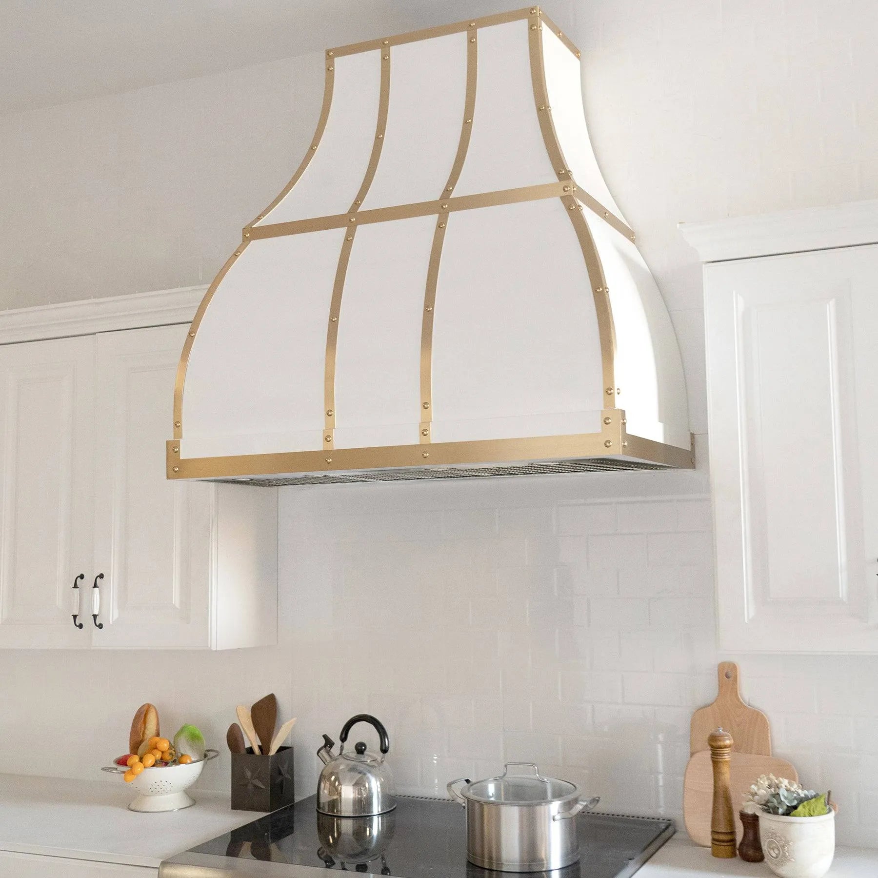 Fobest Custom White Stainless Steel Exhaust Hood FSS-97-Stainless Steel Range Hood-Fobest