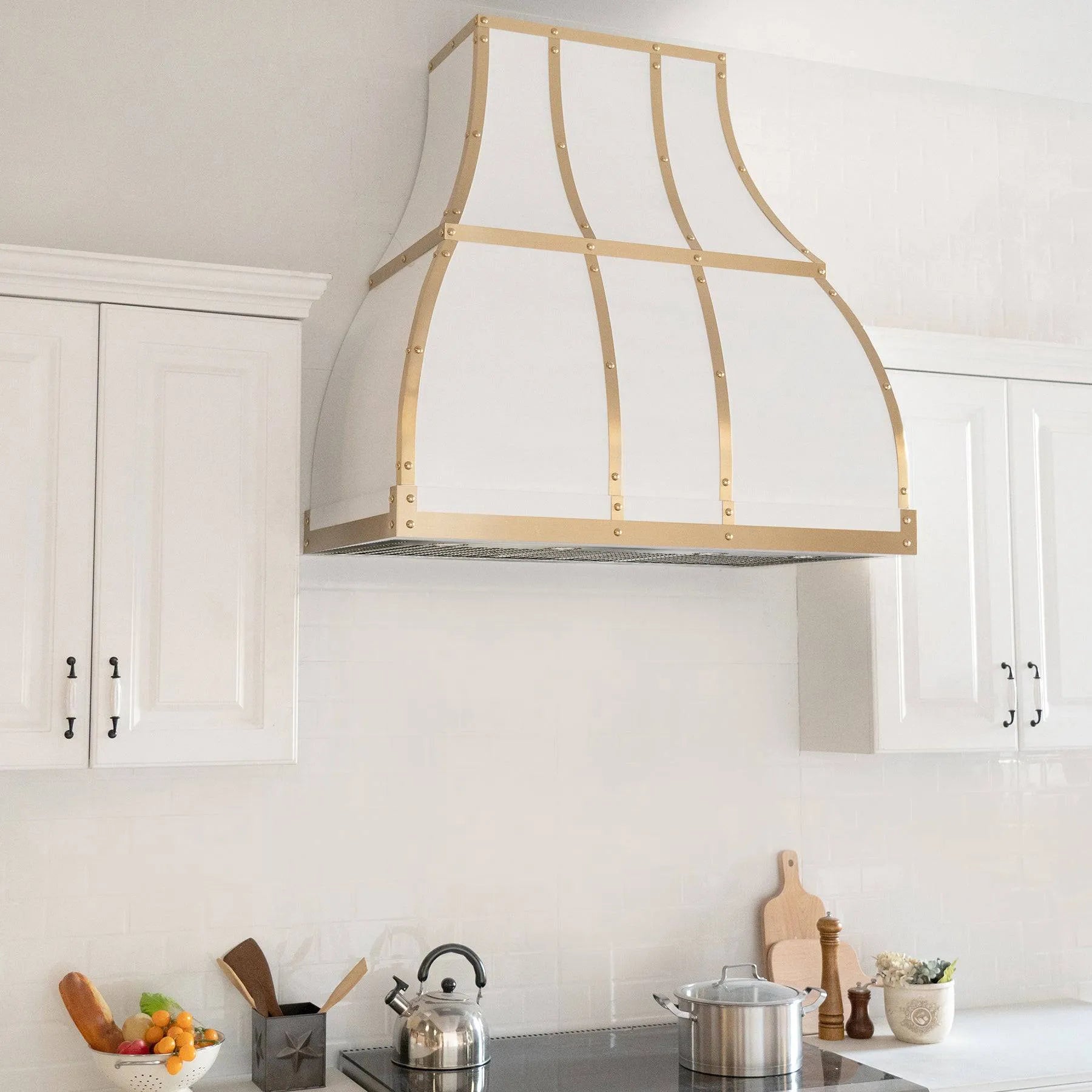 Fobest Custom White Stainless Steel Exhaust Hood FSS-97-Stainless Steel Range Hood-Fobest