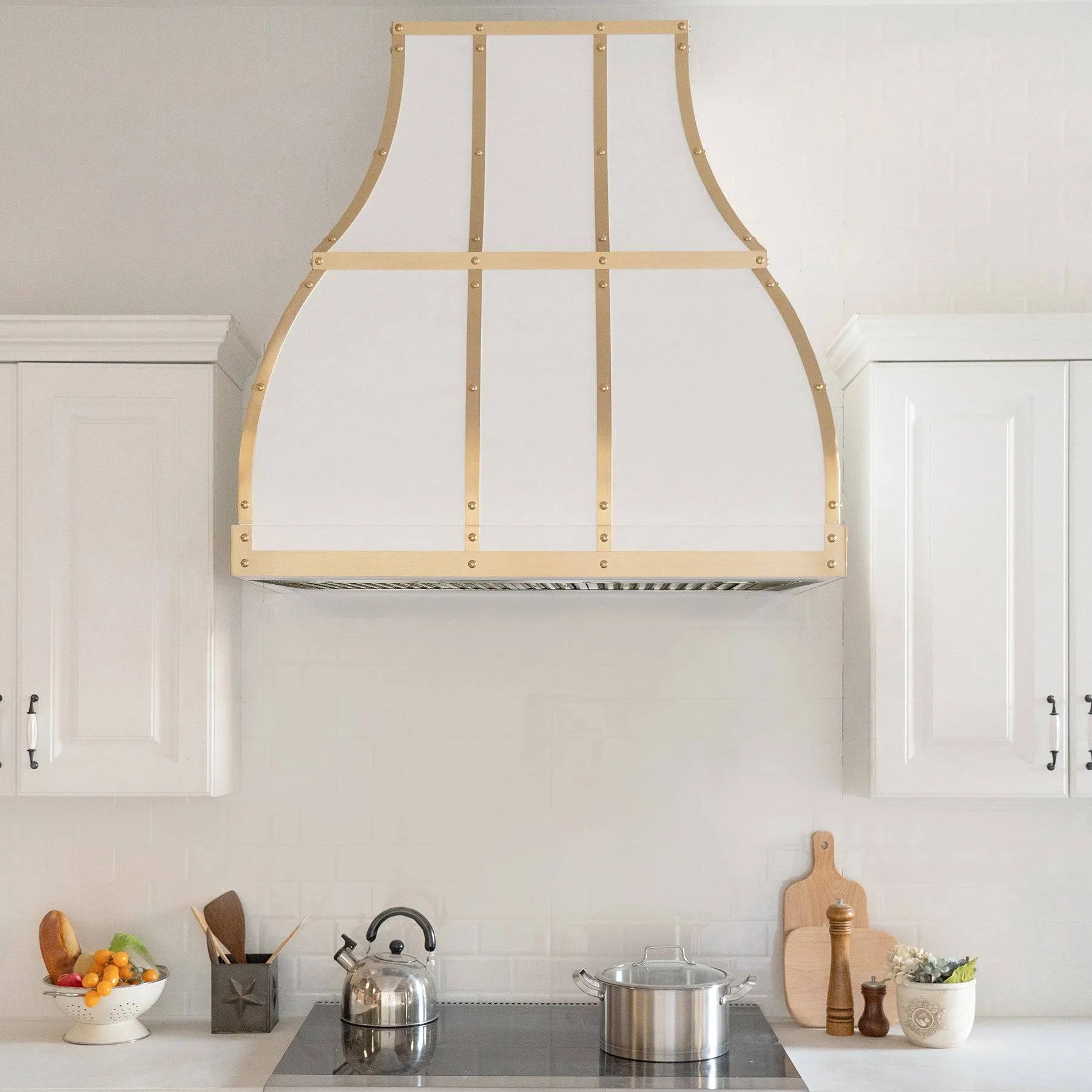 Fobest Custom White Stainless Steel Exhaust Hood FSS-97-Stainless Steel Range Hood-Fobest