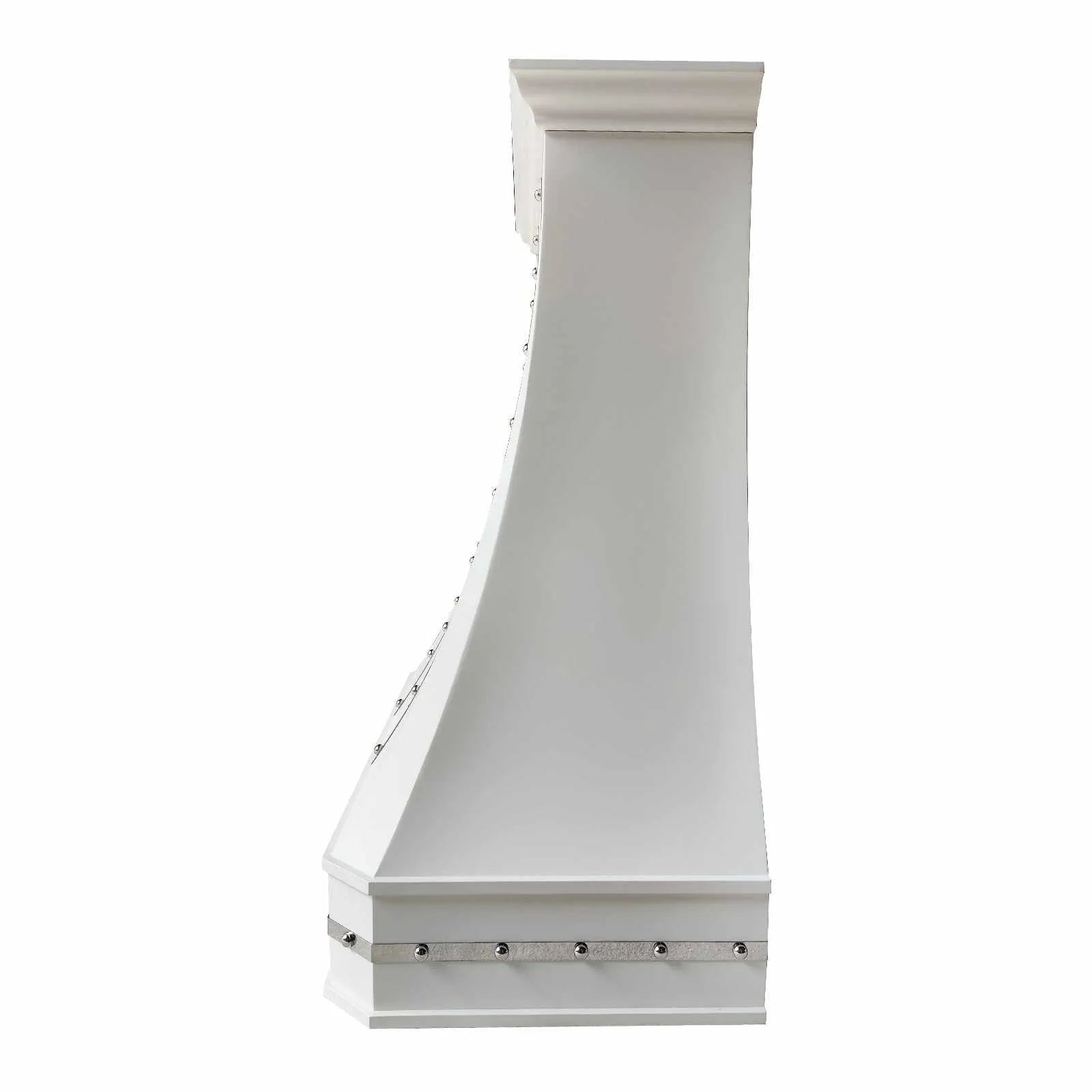 Fobest Custom White Stainless Steel Range Hood with Mirror Band FSS-187-Stainless Steel Range Hood-Fobest