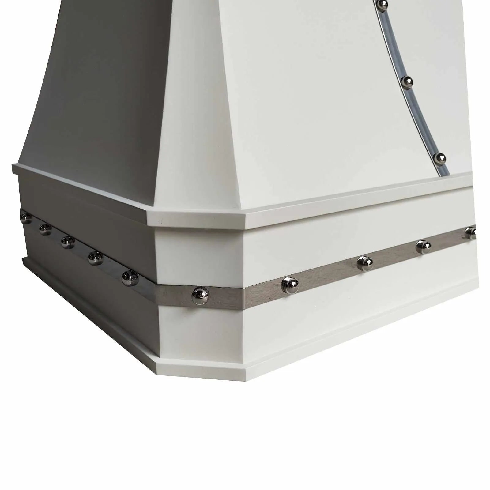 Fobest Custom White Stainless Steel Range Hood with Mirror Band FSS-187-Stainless Steel Range Hood-Fobest
