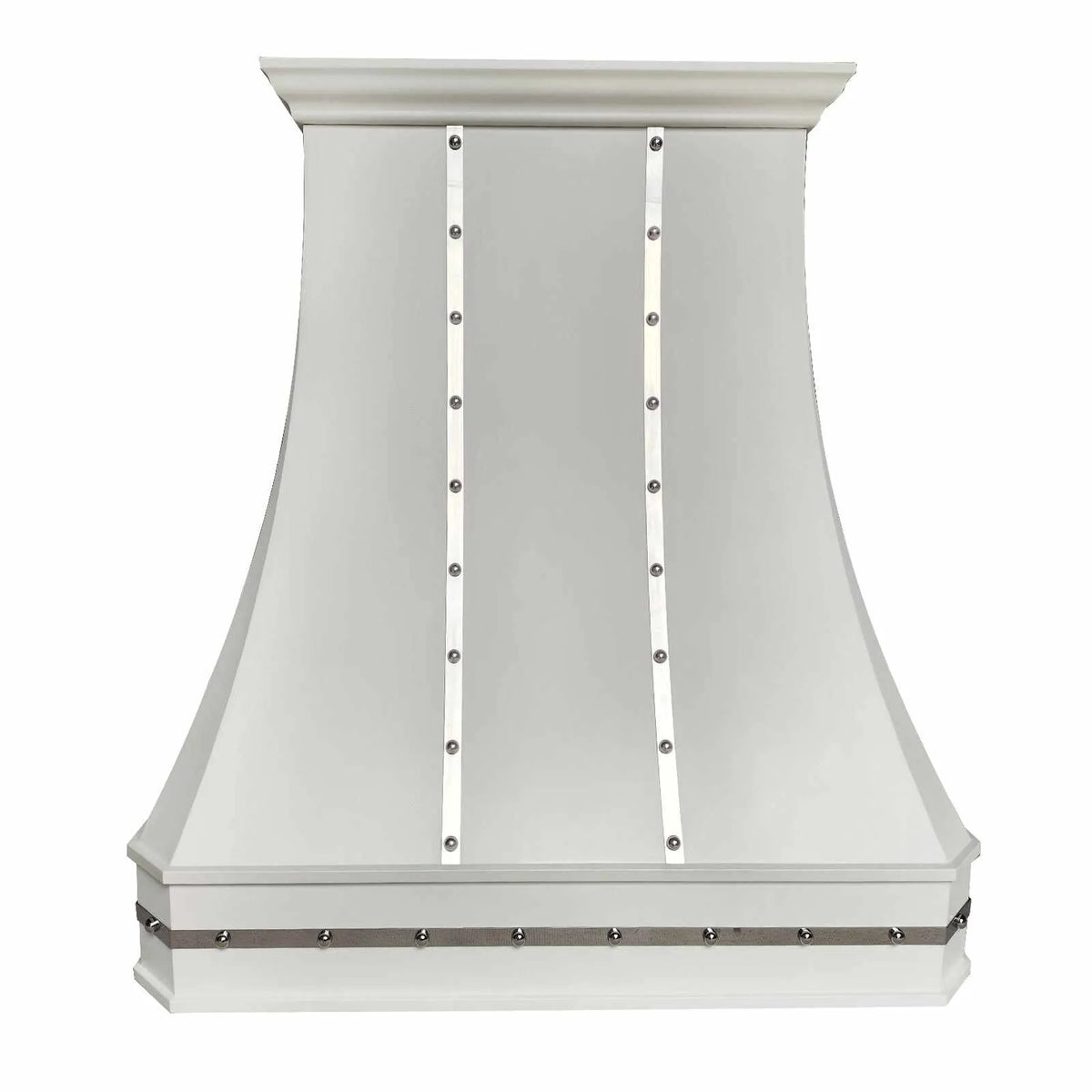 Fobest Custom White Stainless Steel Range Hood with Mirror Band FSS-187-Stainless Steel Range Hood-Fobest