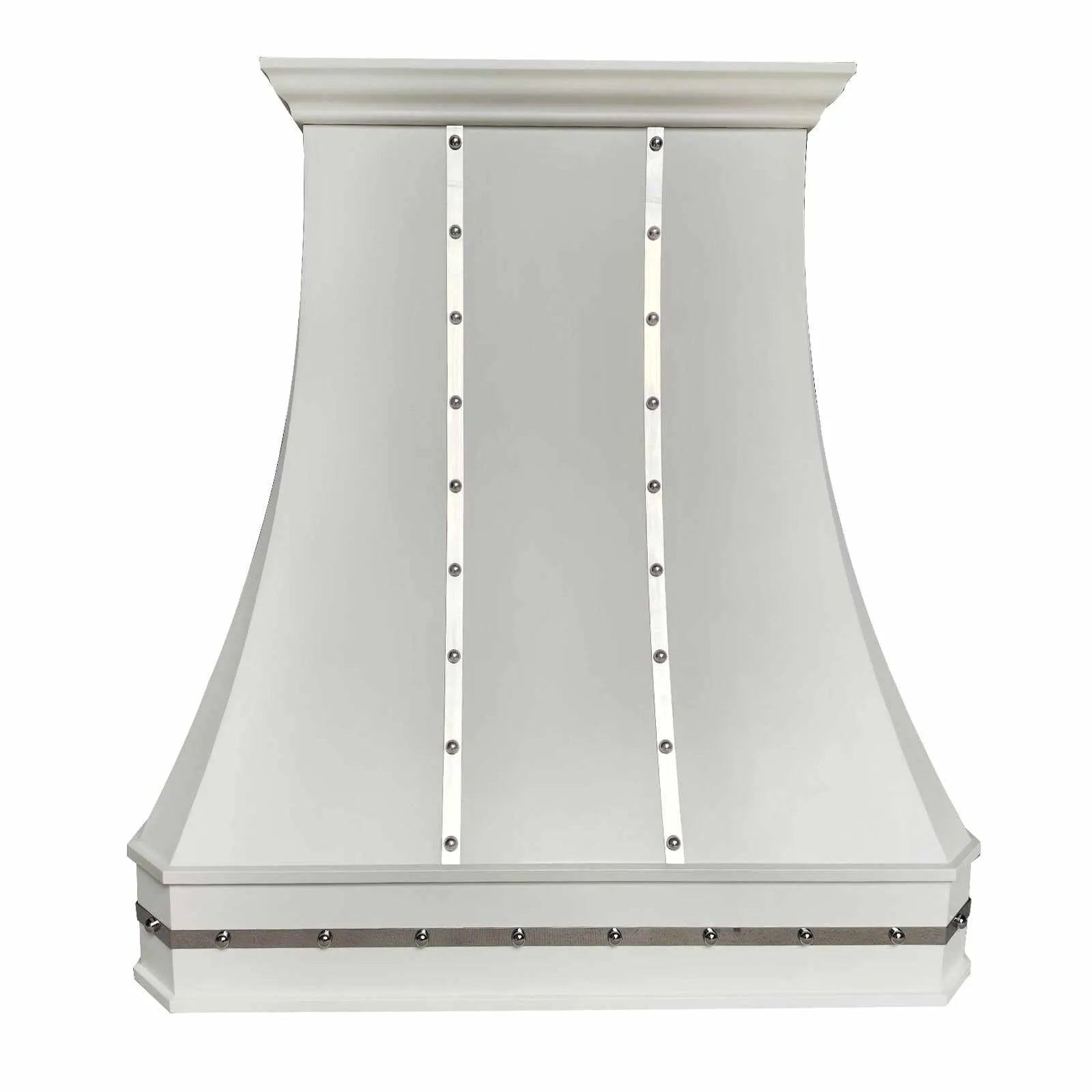 Fobest Custom White Stainless Steel Range Hood with Mirror Band FSS-187-Stainless Steel Range Hood-Fobest